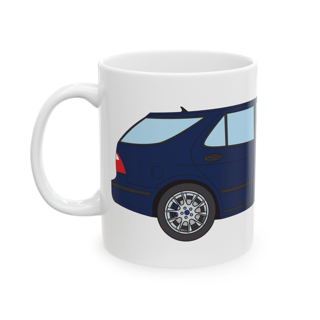 Saab 9-5 OG Aero Wagon Midnight Blue — Ceramic Mug — Coffee Cup (11oz & 15oz)