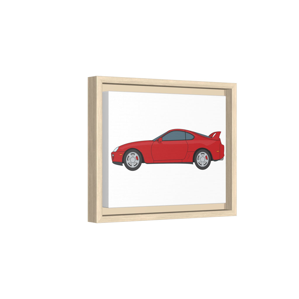 Toyota Supra MK4 Super Red ll Art Print — Framed Matte Canvas Wall Decor