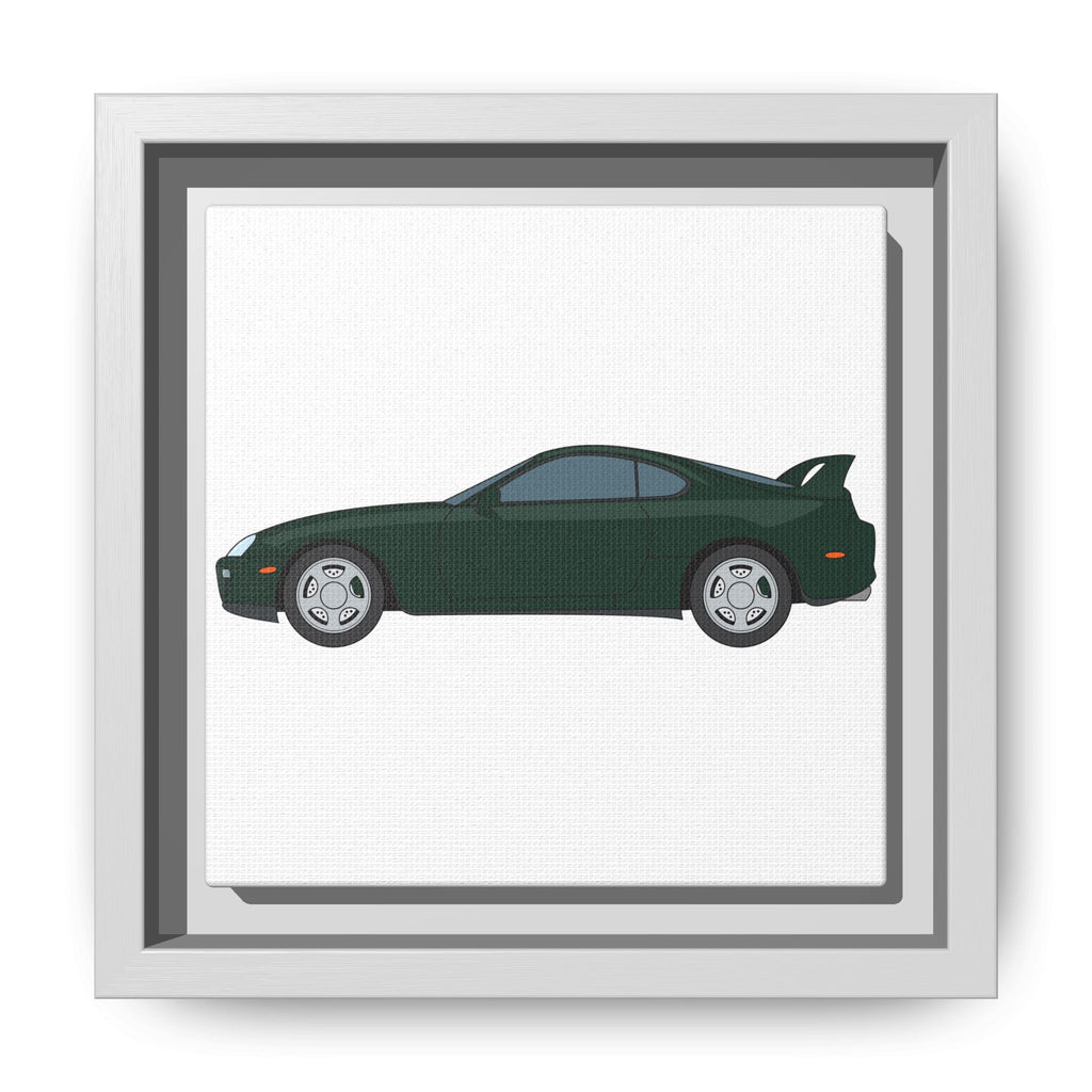 Toyota Supra MK4 Dark Green Mica Art Print — Framed Matte Canvas Wall Decor