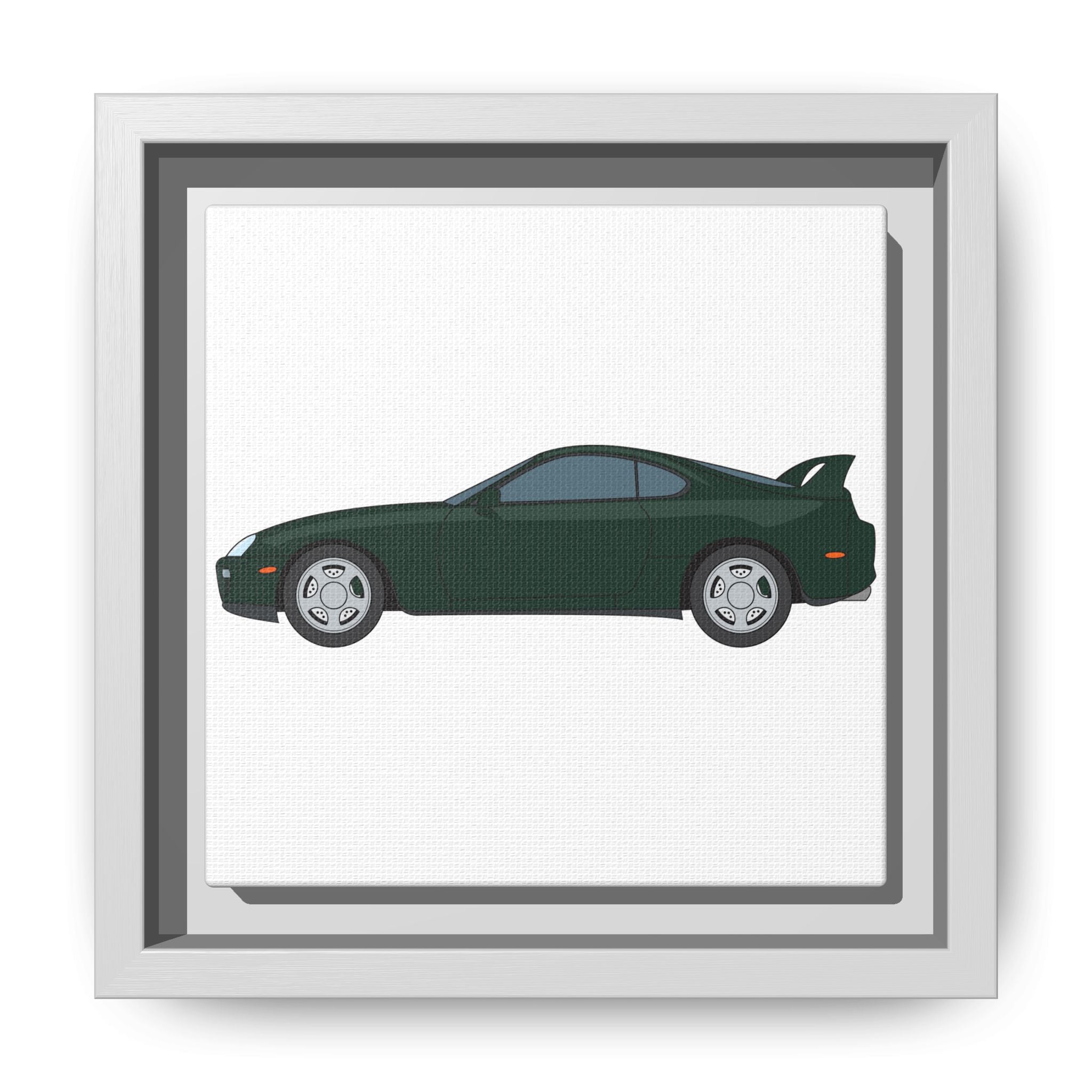 Toyota Supra MK4 Dark Green Mica Art Print — Framed Matte Canvas Wall Decor