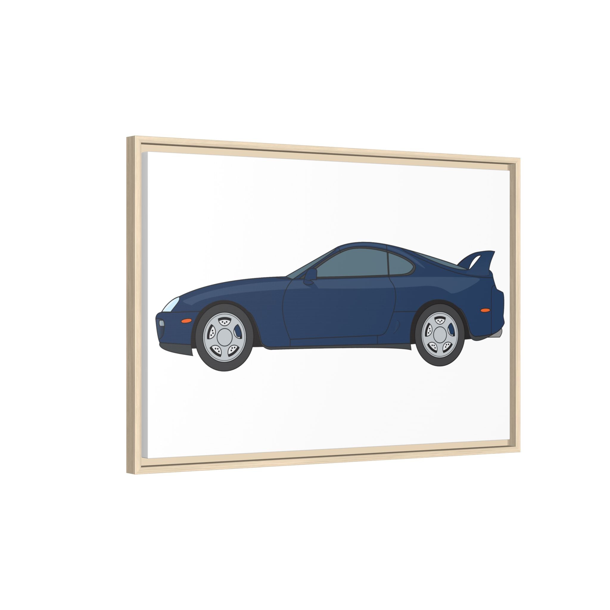 Toyota Supra MK4 Royal Sapphire Art Print — Framed Matte Canvas Wall Decor
