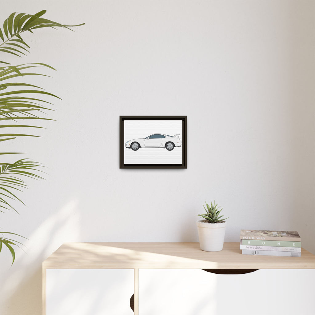 Toyota Supra MK4 Super White ll Art Print — Framed Matte Canvas Wall Decor