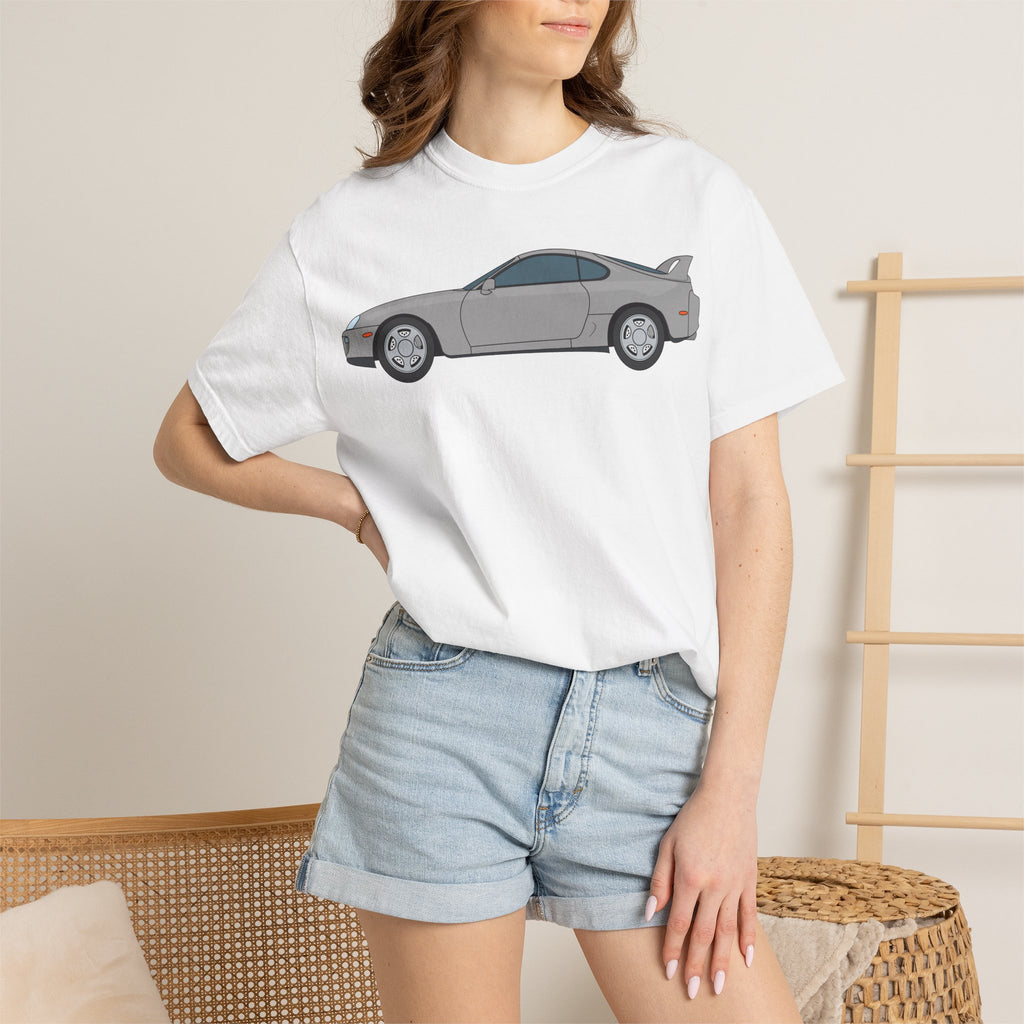 Toyota Supra MK4 Silver Metallic  — T-Shirt — Retro Car Graphic Tee
