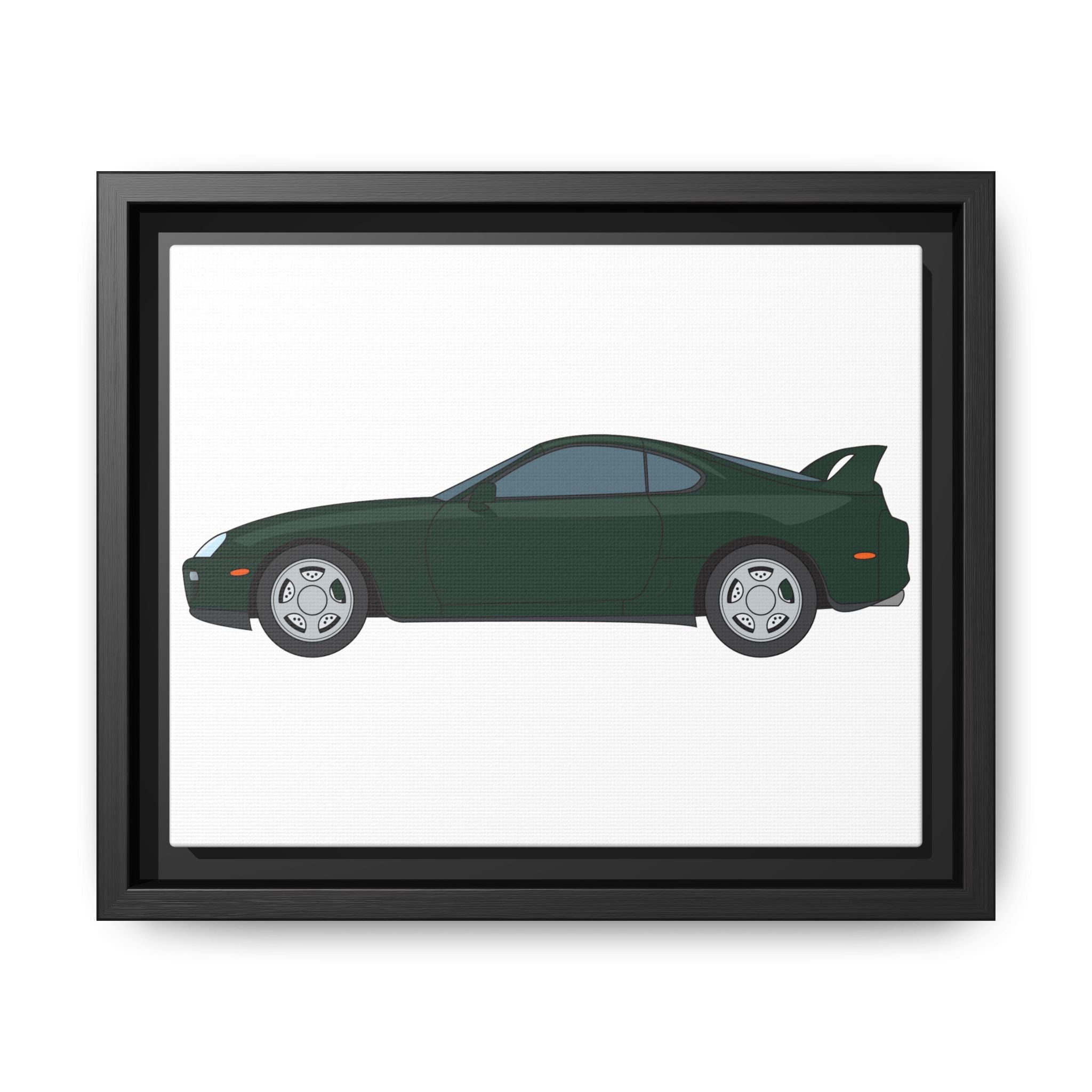 Toyota Supra MK4 Dark Green Mica Art Print — Framed Matte Canvas Wall Decor