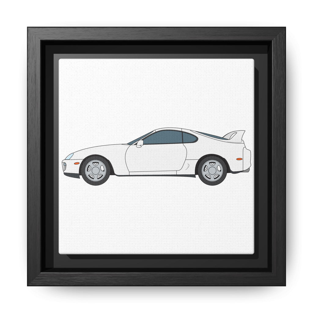 Toyota Supra MK4 Super White ll Art Print — Framed Matte Canvas Wall Decor