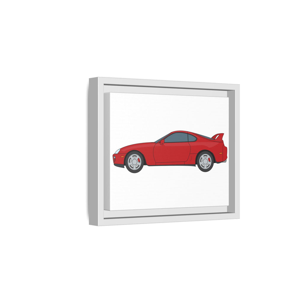 Toyota Supra MK4 Super Red ll Art Print — Framed Matte Canvas Wall Decor