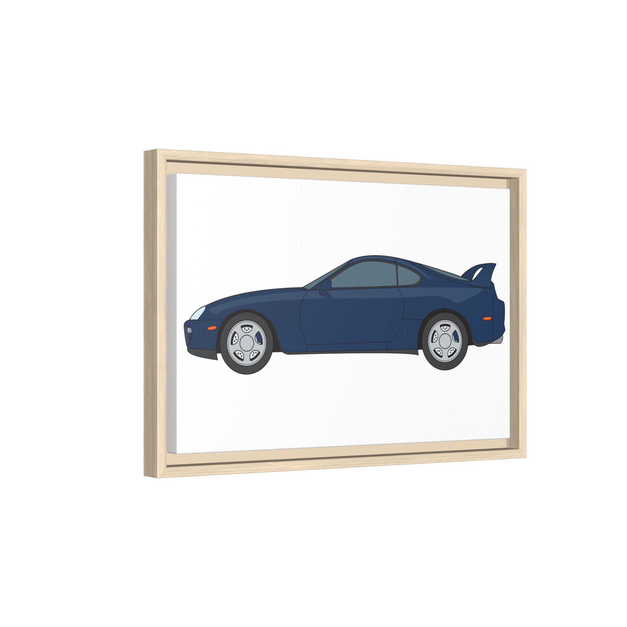 Toyota Supra MK4 Royal Sapphire Art Print — Framed Matte Canvas Wall Decor