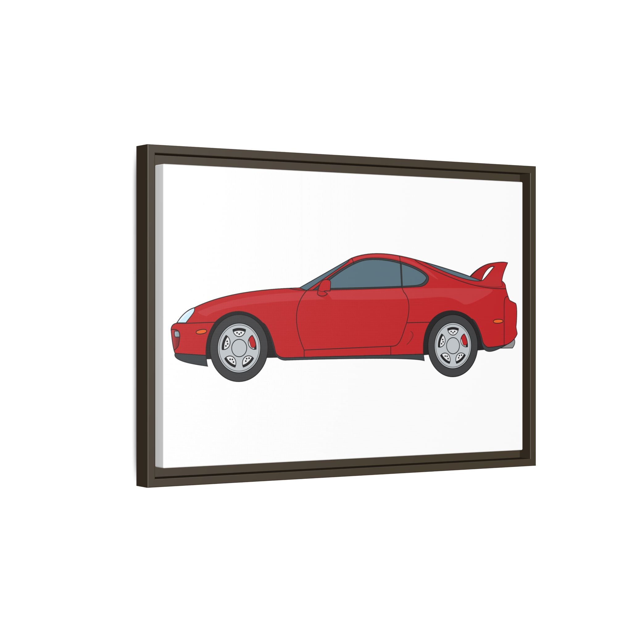 Toyota Supra MK4 Super Red ll Art Print — Framed Matte Canvas Wall Decor