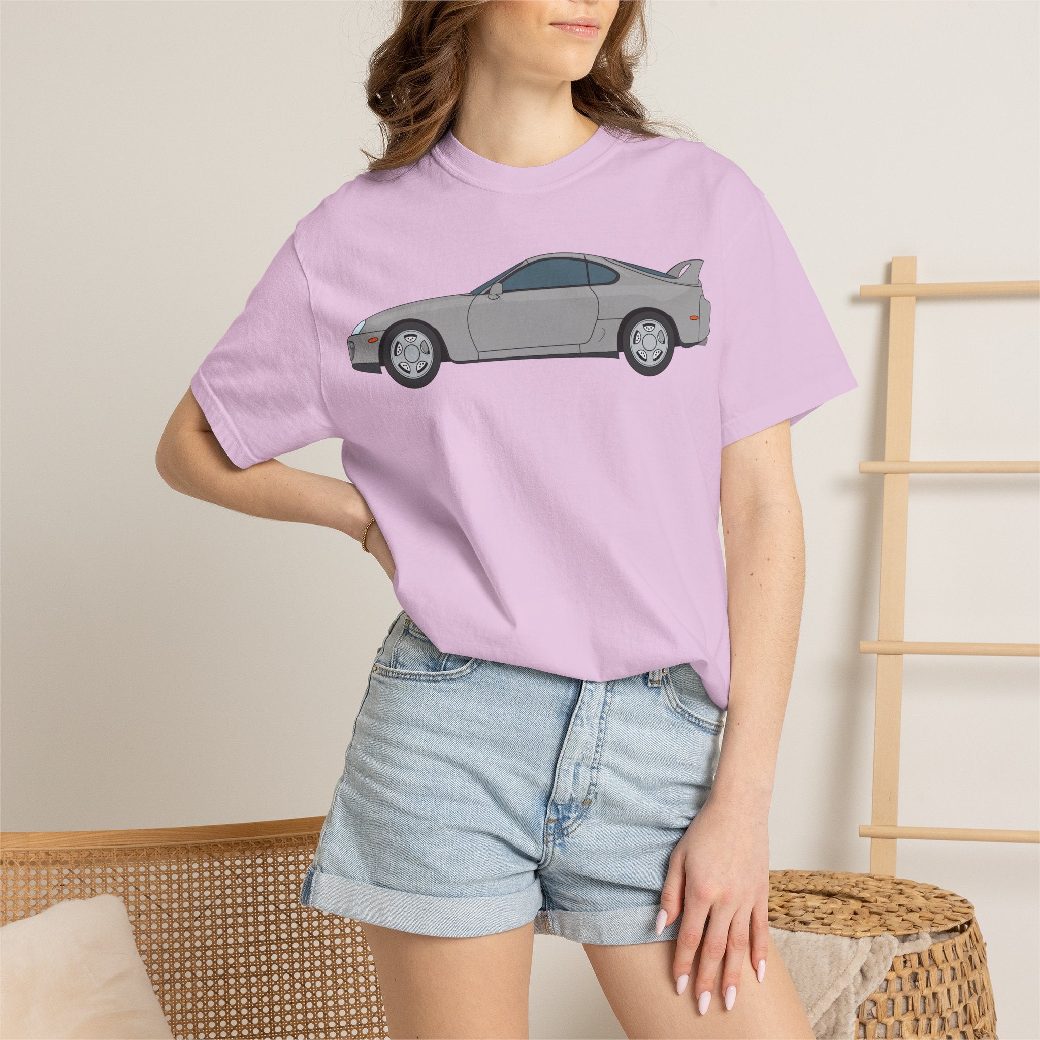 Toyota Supra MK4 Silver Metallic  — T-Shirt — Retro Car Graphic Tee