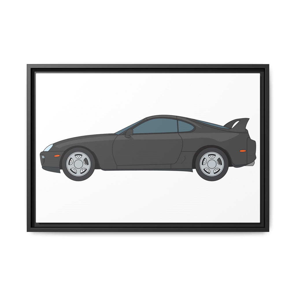 Toyota Supra MK4 Anthracite Art Print — Framed Matte Canvas Wall Decor