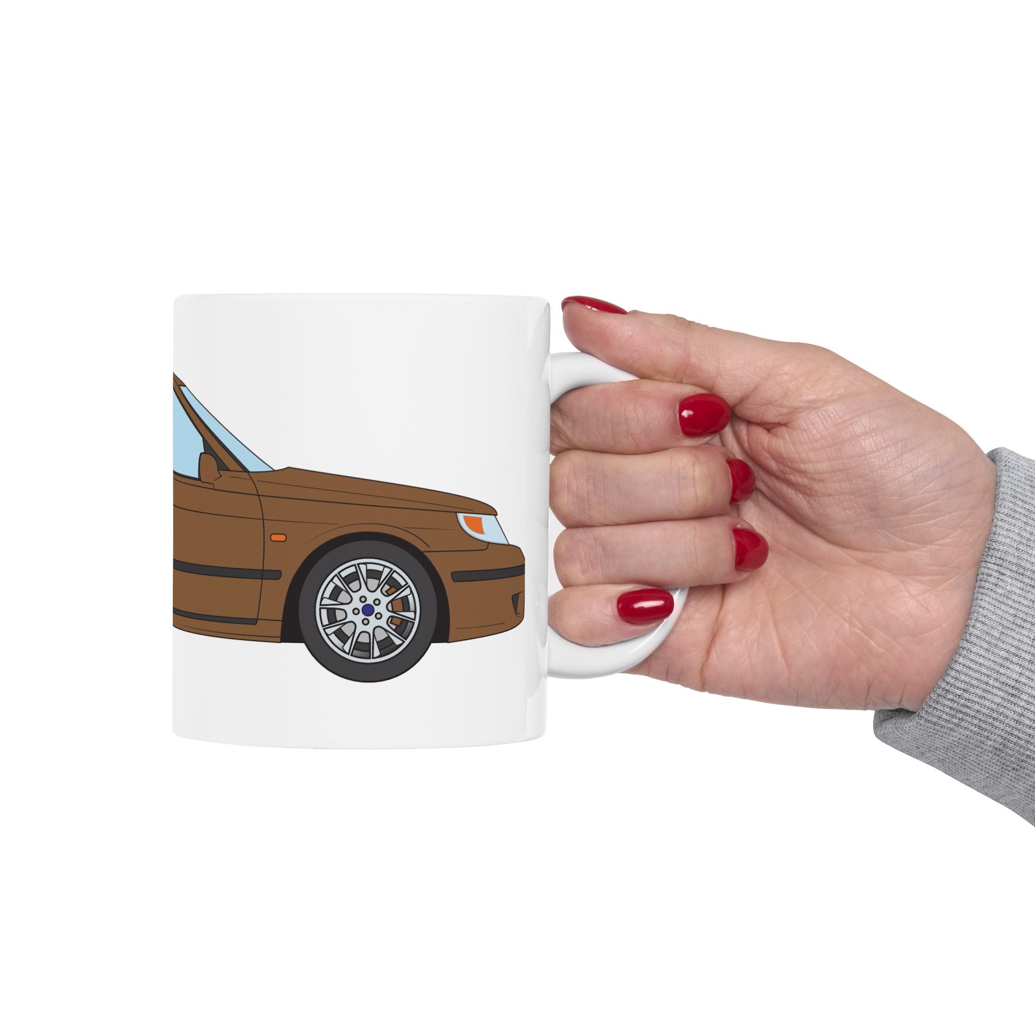 Saab 9-5 OG Aero Wagon Hazelnut Metallic — Ceramic Mug — Coffee Cup (11oz & 15oz)