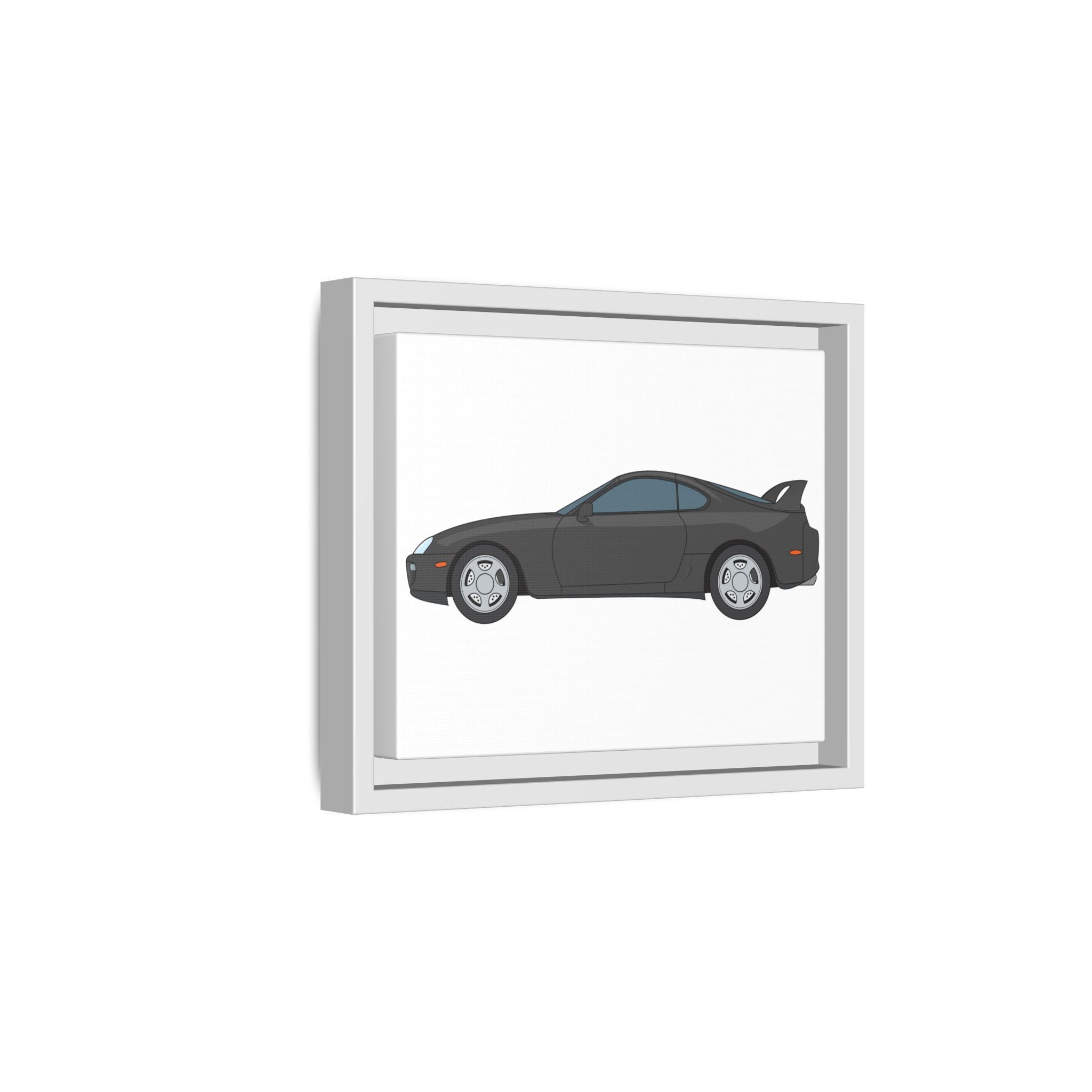 Toyota Supra MK4 Anthracite Art Print — Framed Matte Canvas Wall Decor