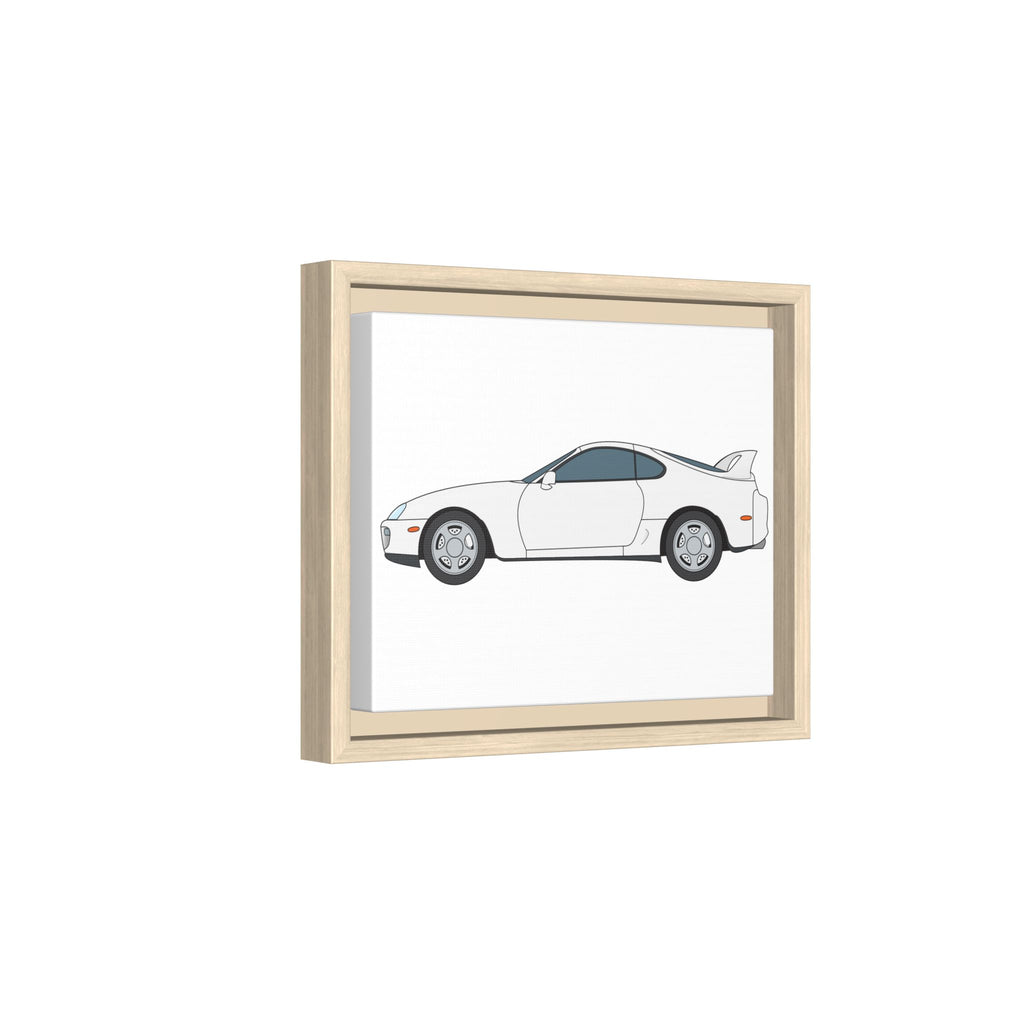 Toyota Supra MK4 Super White ll Art Print — Framed Matte Canvas Wall Decor