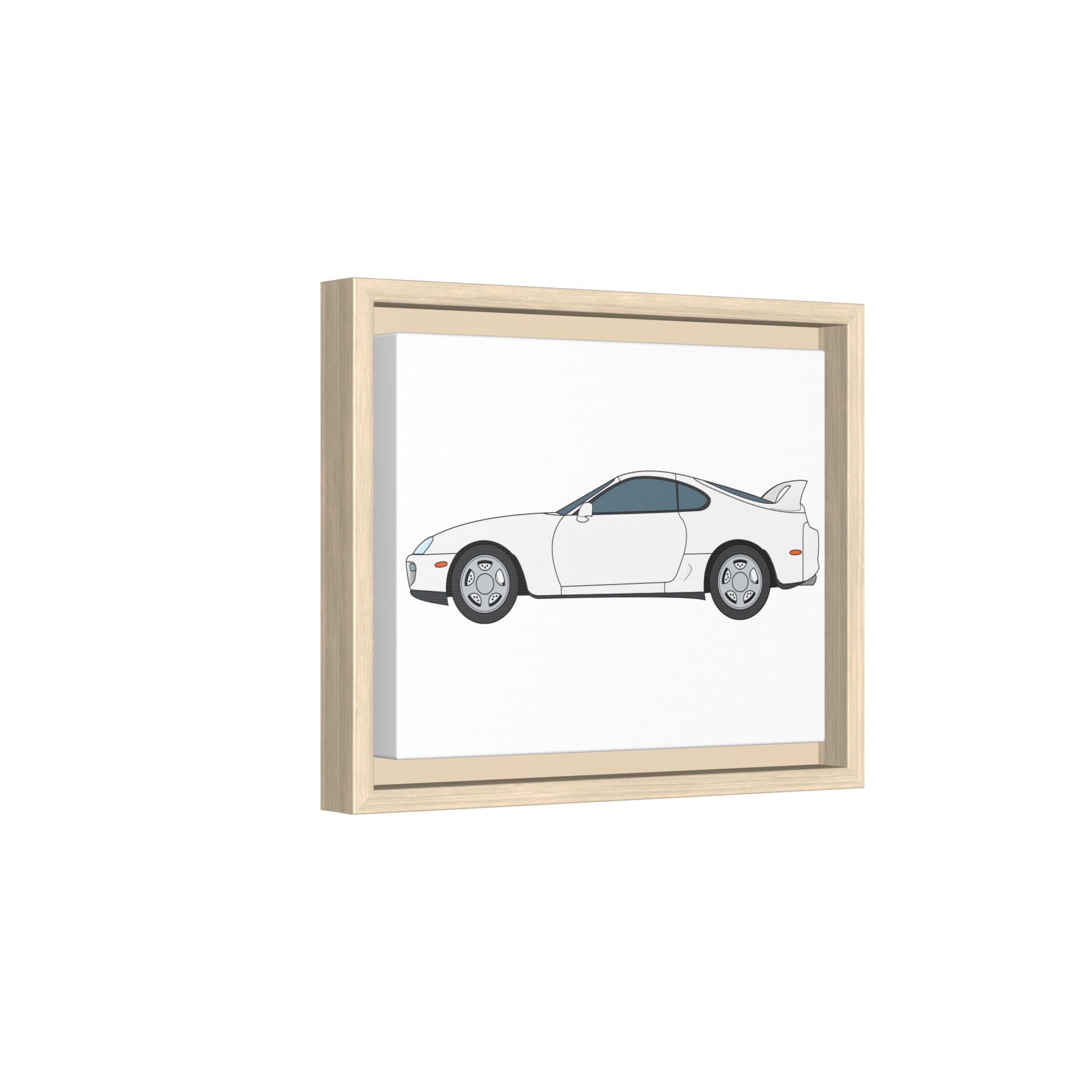 Toyota Supra MK4 Super White ll Art Print — Framed Matte Canvas Wall Decor