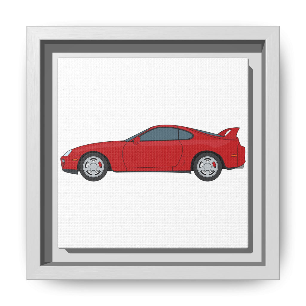 Toyota Supra MK4 Super Red ll Art Print — Framed Matte Canvas Wall Decor