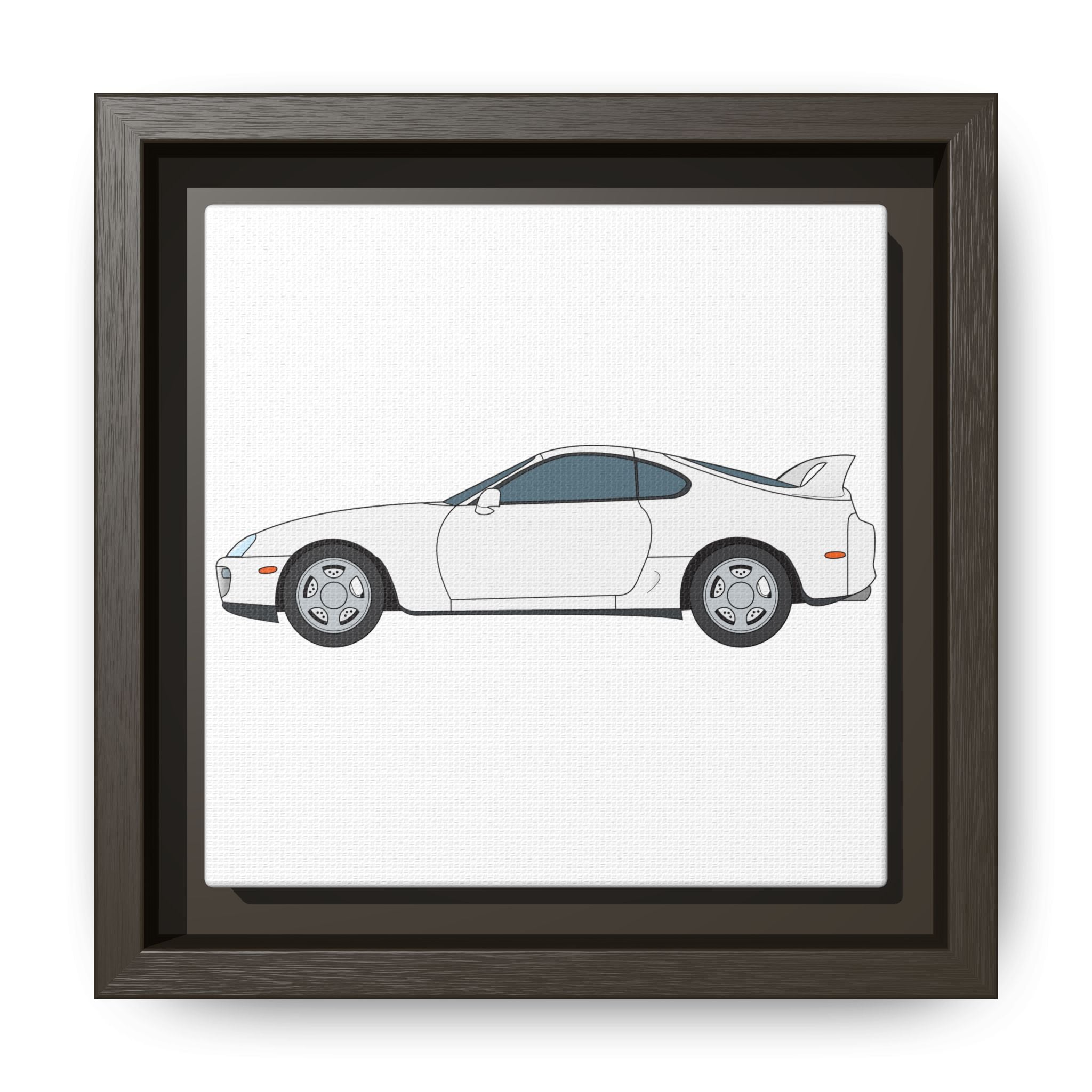 Toyota Supra MK4 Super White ll Art Print — Framed Matte Canvas Wall Decor