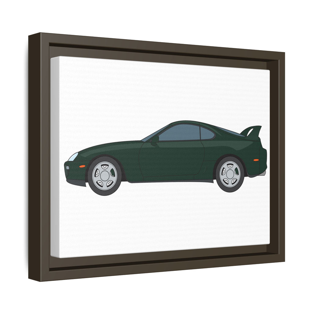 Toyota Supra MK4 Dark Green Mica Art Print — Framed Matte Canvas Wall Decor