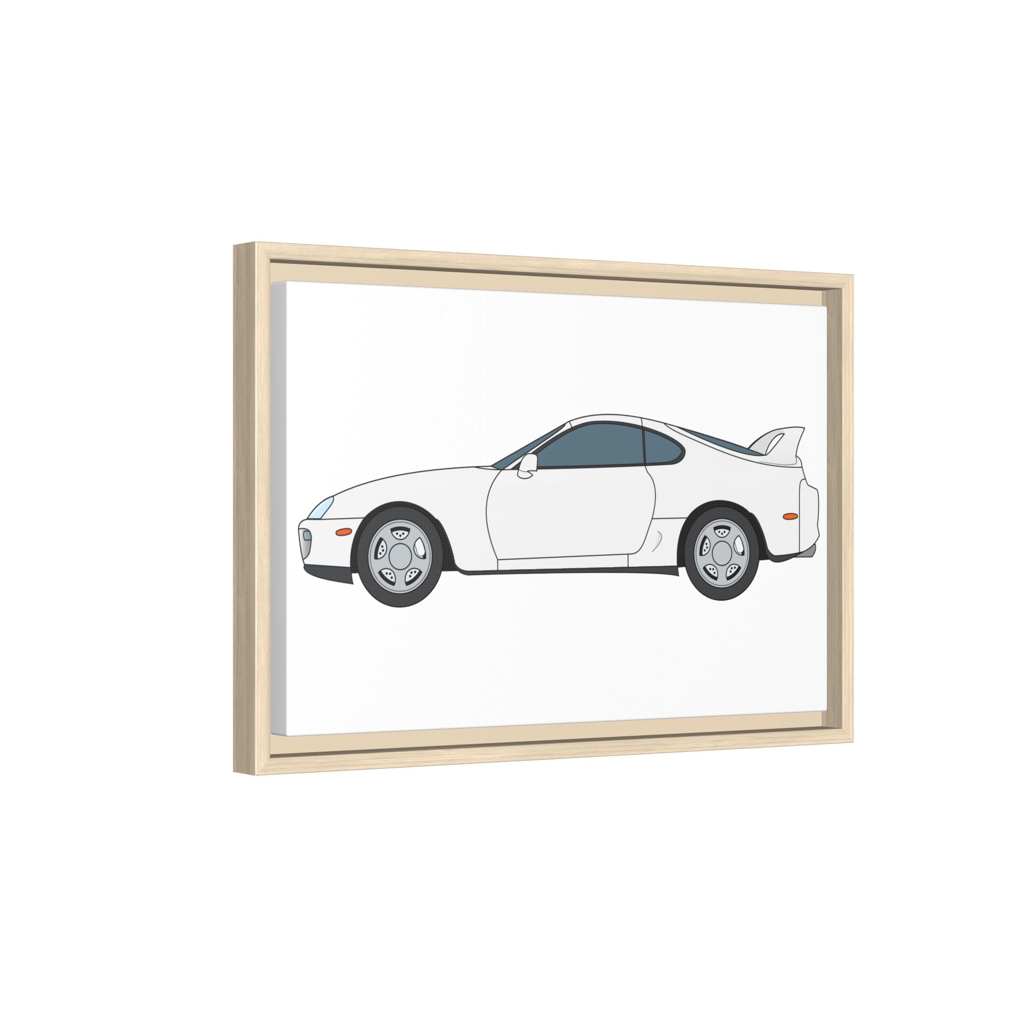 Toyota Supra MK4 Super White ll Art Print — Framed Matte Canvas Wall Decor