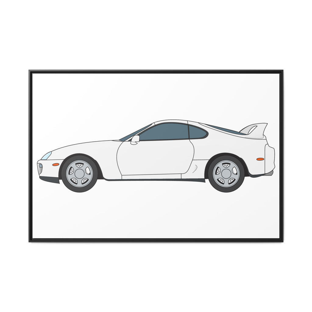 Toyota Supra MK4 Super White ll Art Print — Framed Matte Canvas Wall Decor