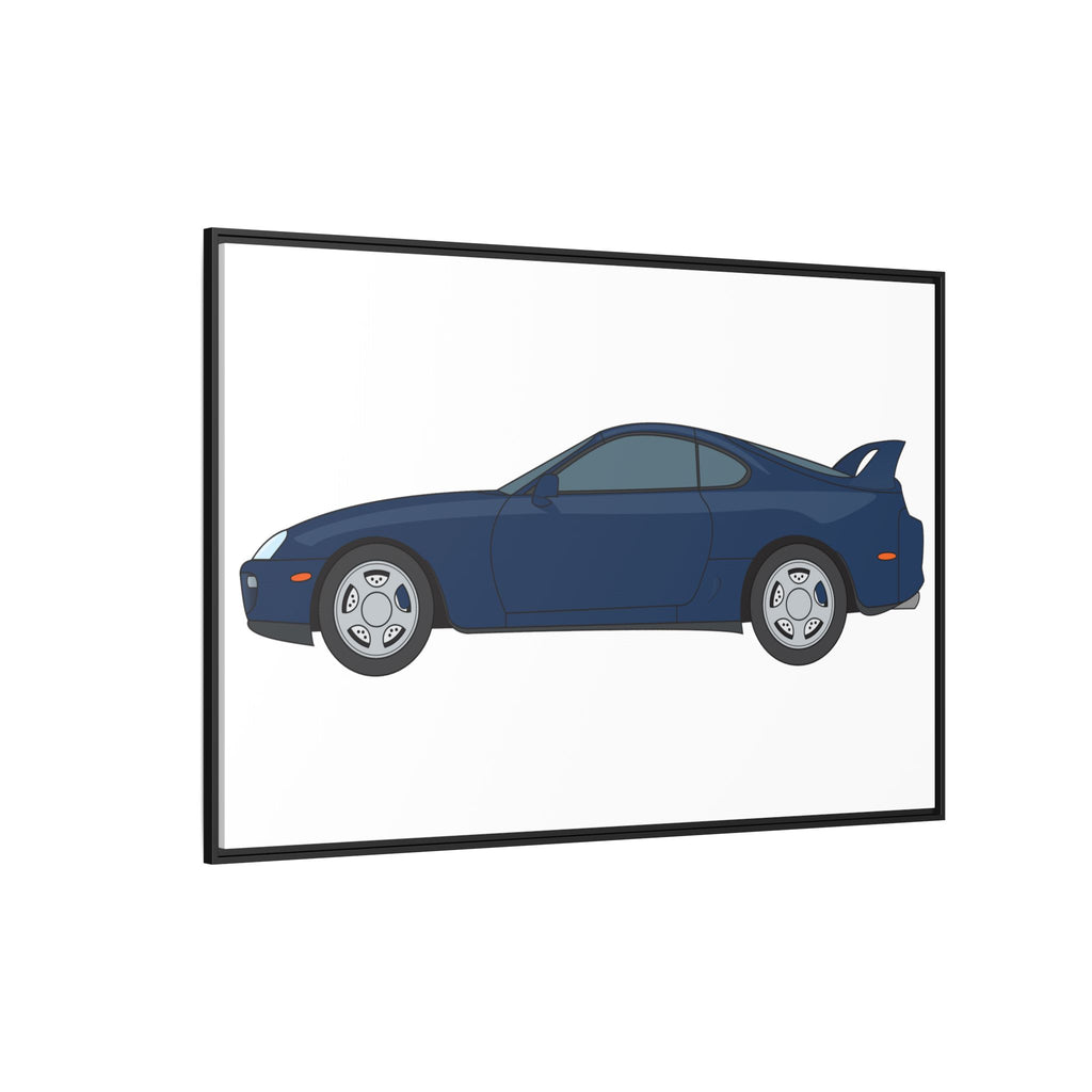 Toyota Supra MK4 Royal Sapphire Art Print — Framed Matte Canvas Wall Decor