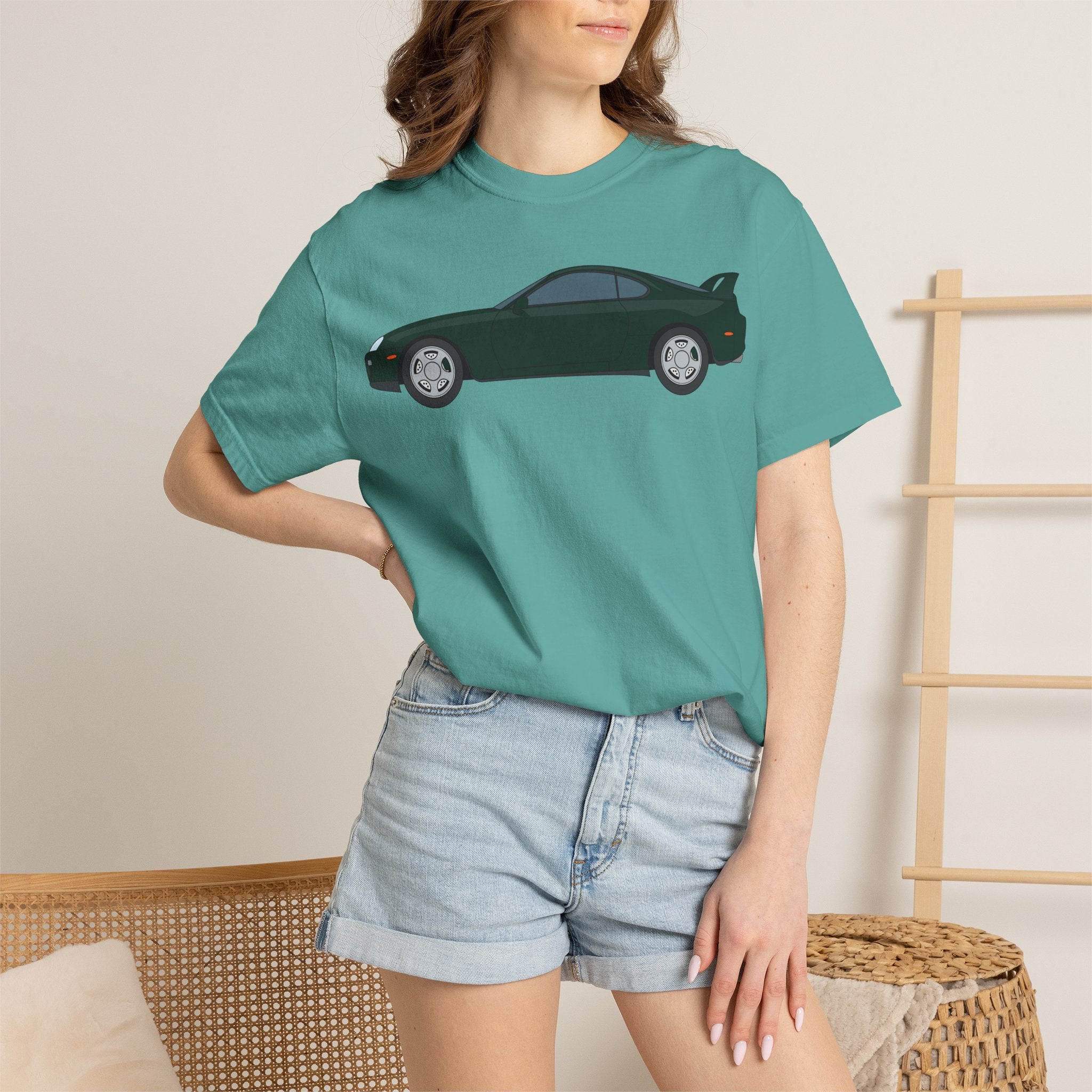 Toyota Supra MK4 Dark Green Mica  — T-Shirt — Retro Car Graphic Tee