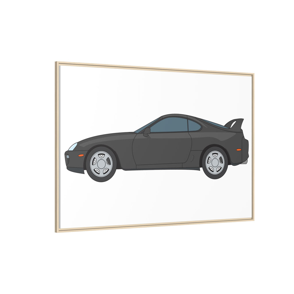 Toyota Supra MK4 Anthracite Art Print — Framed Matte Canvas Wall Decor