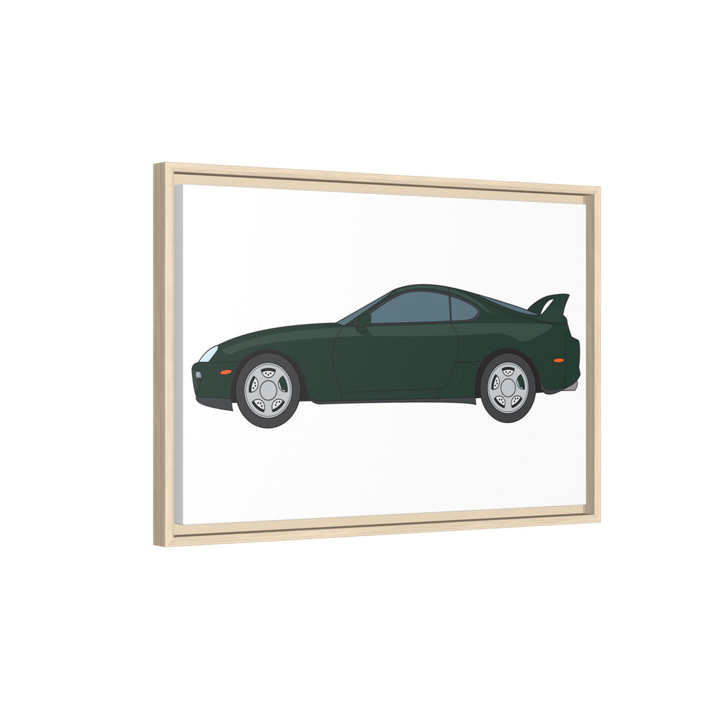 Toyota Supra MK4 Dark Green Mica Art Print — Framed Matte Canvas Wall Decor