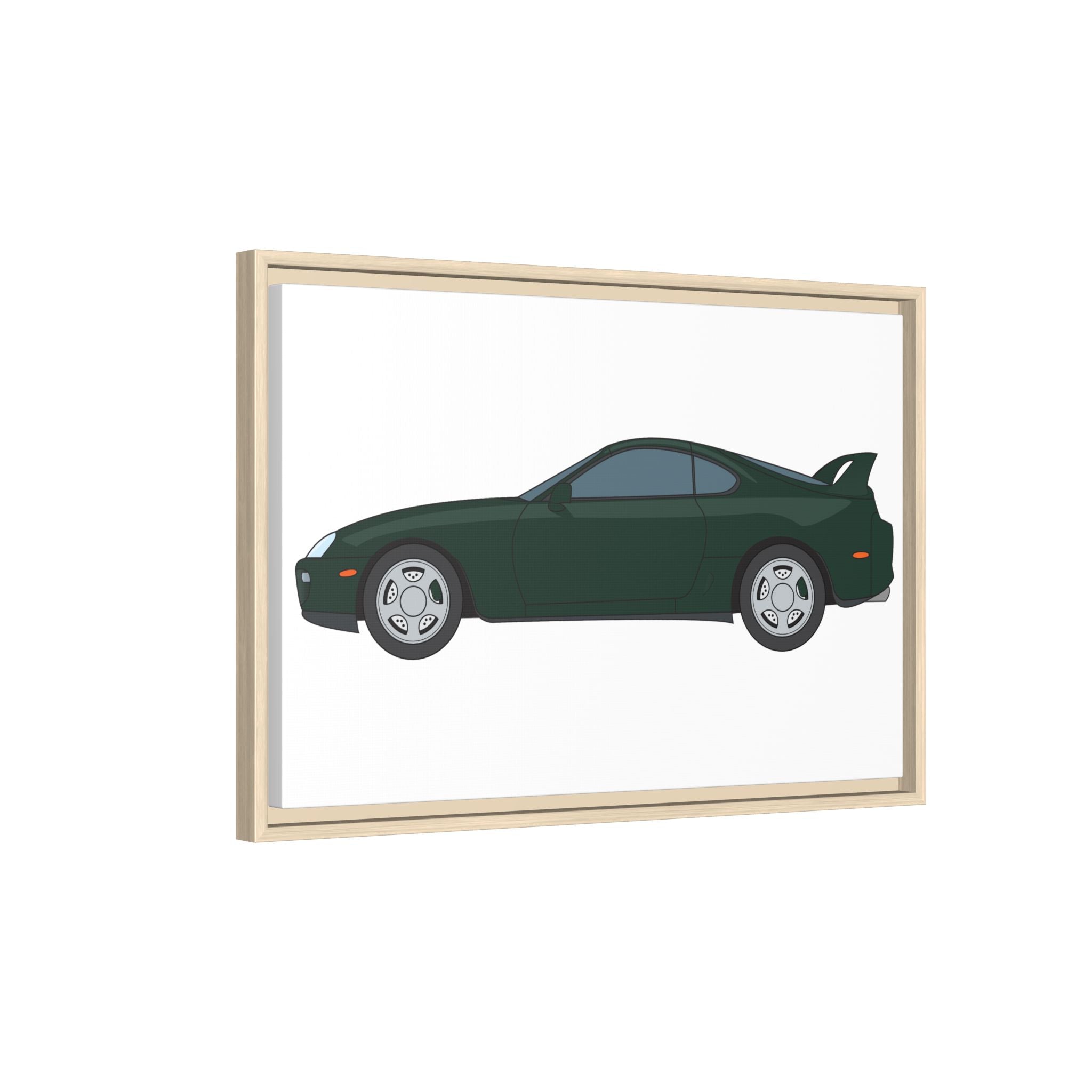 Toyota Supra MK4 Dark Green Mica Art Print — Framed Matte Canvas Wall Decor