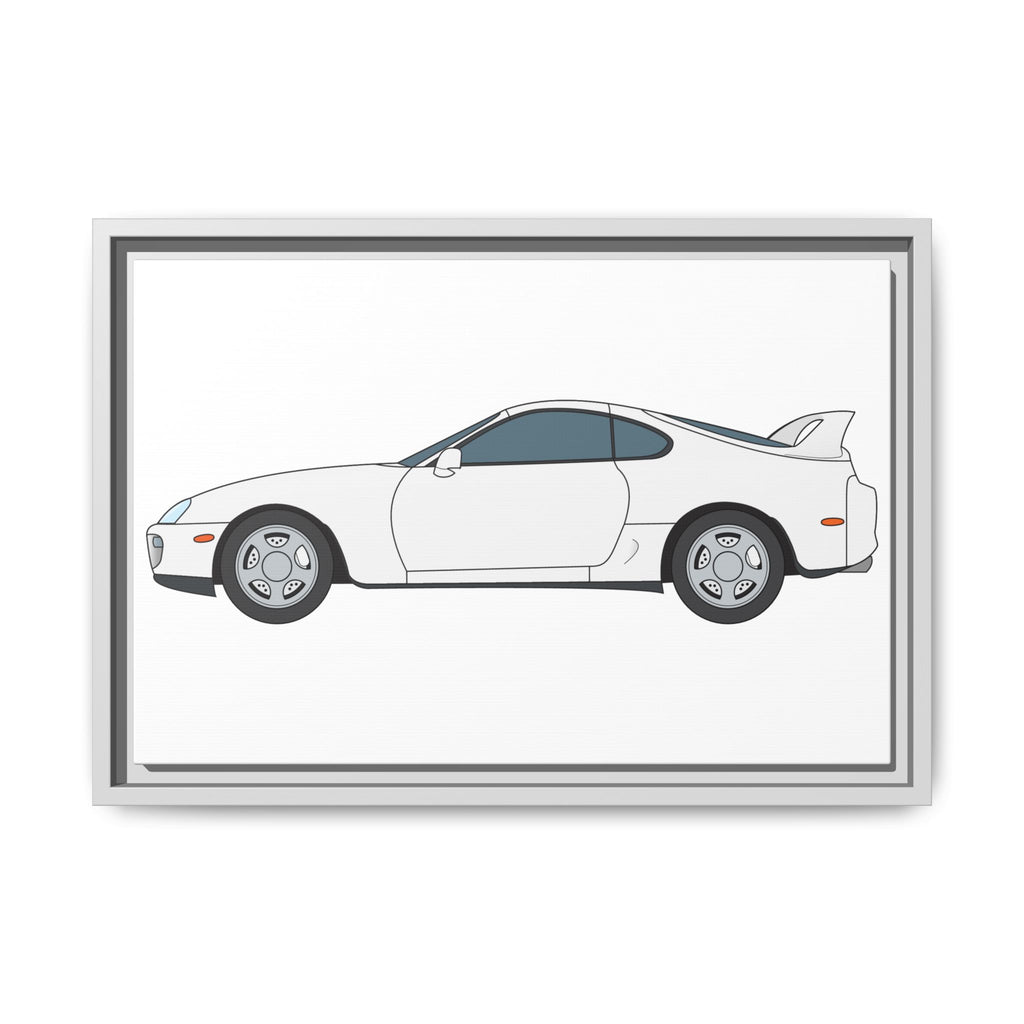 Toyota Supra MK4 Super White ll Art Print — Framed Matte Canvas Wall Decor