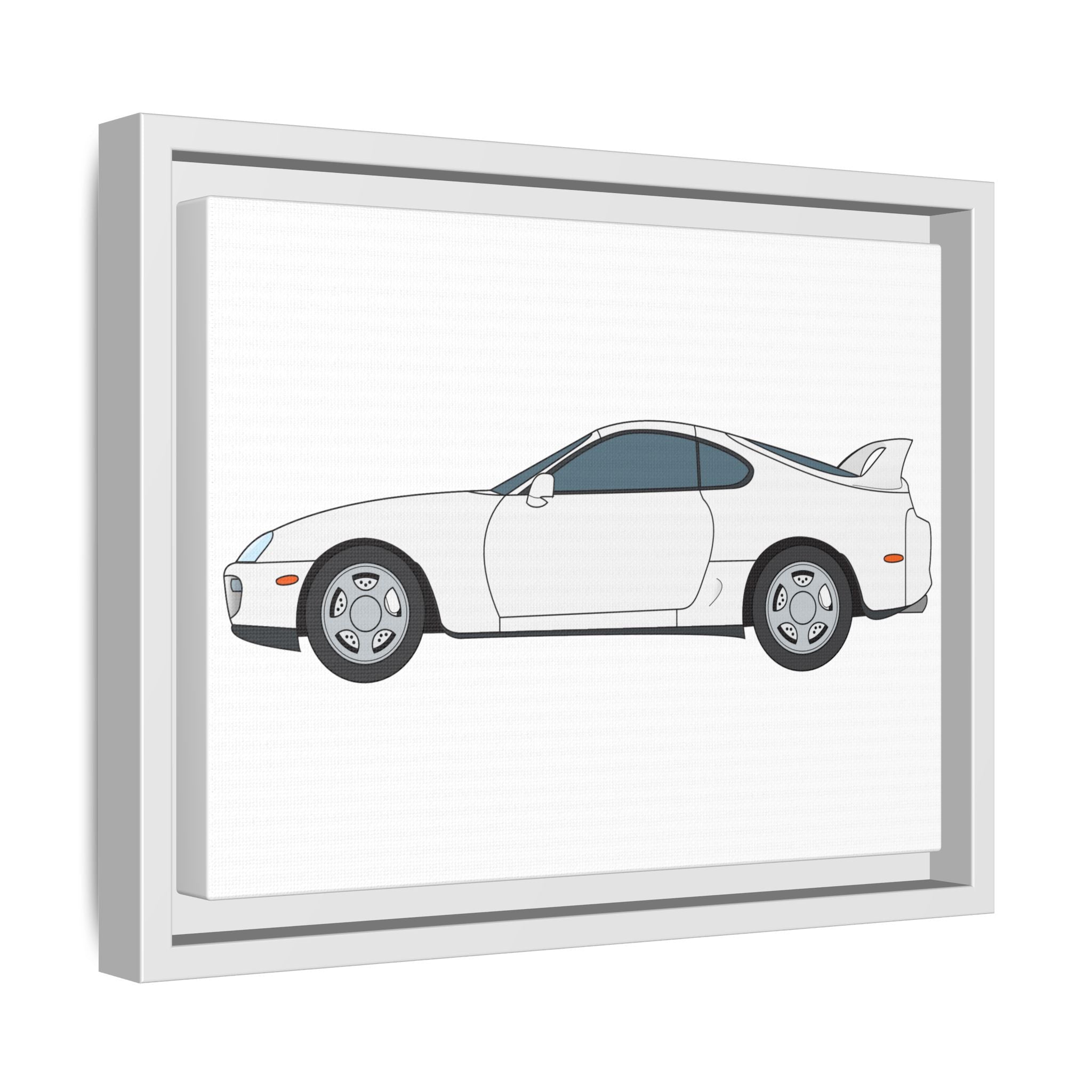 Toyota Supra MK4 Super White ll Art Print — Framed Matte Canvas Wall Decor