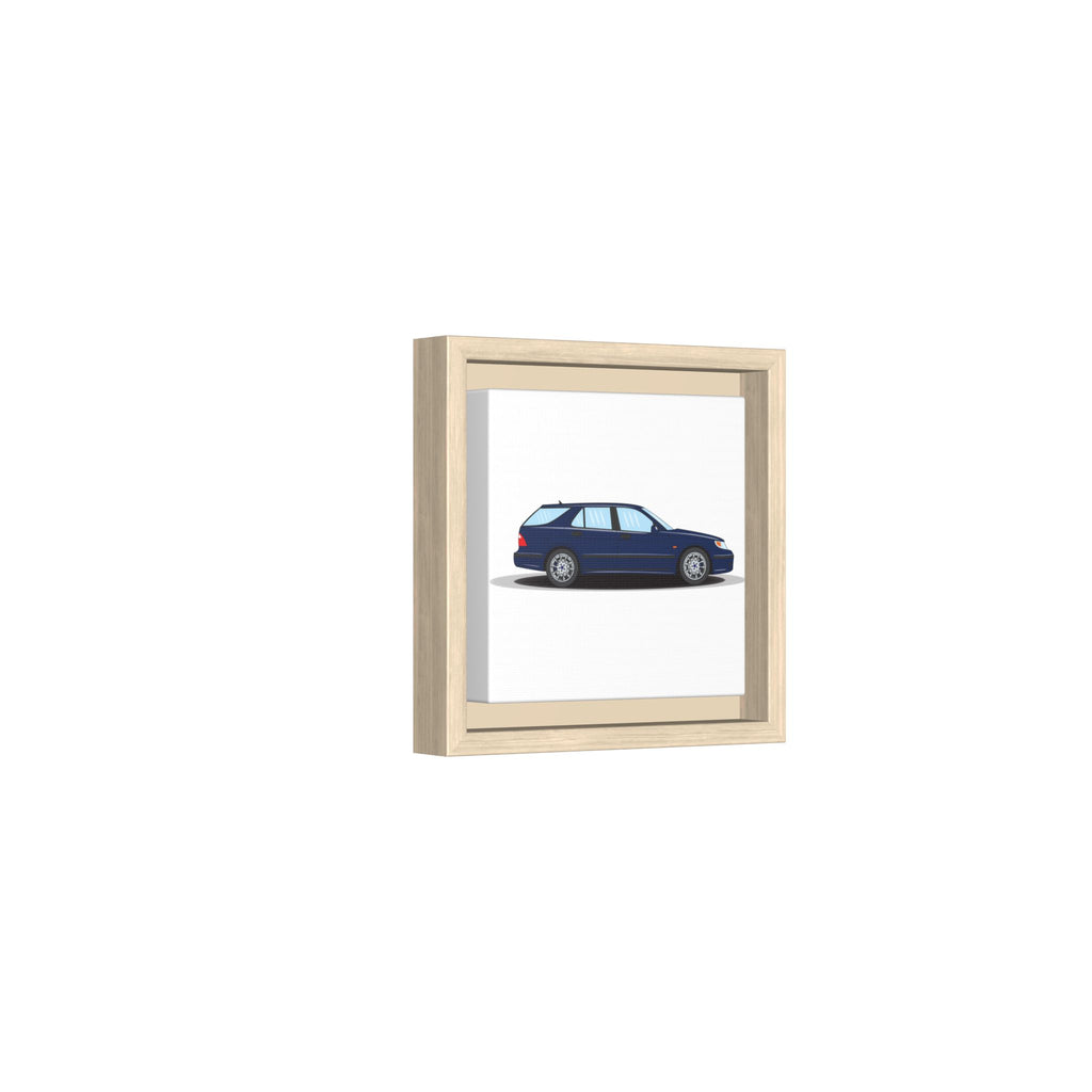 Saab 9-5 OG Aero Wagon Midnight Blue Art Print — Framed Matte Canvas Wall Decor