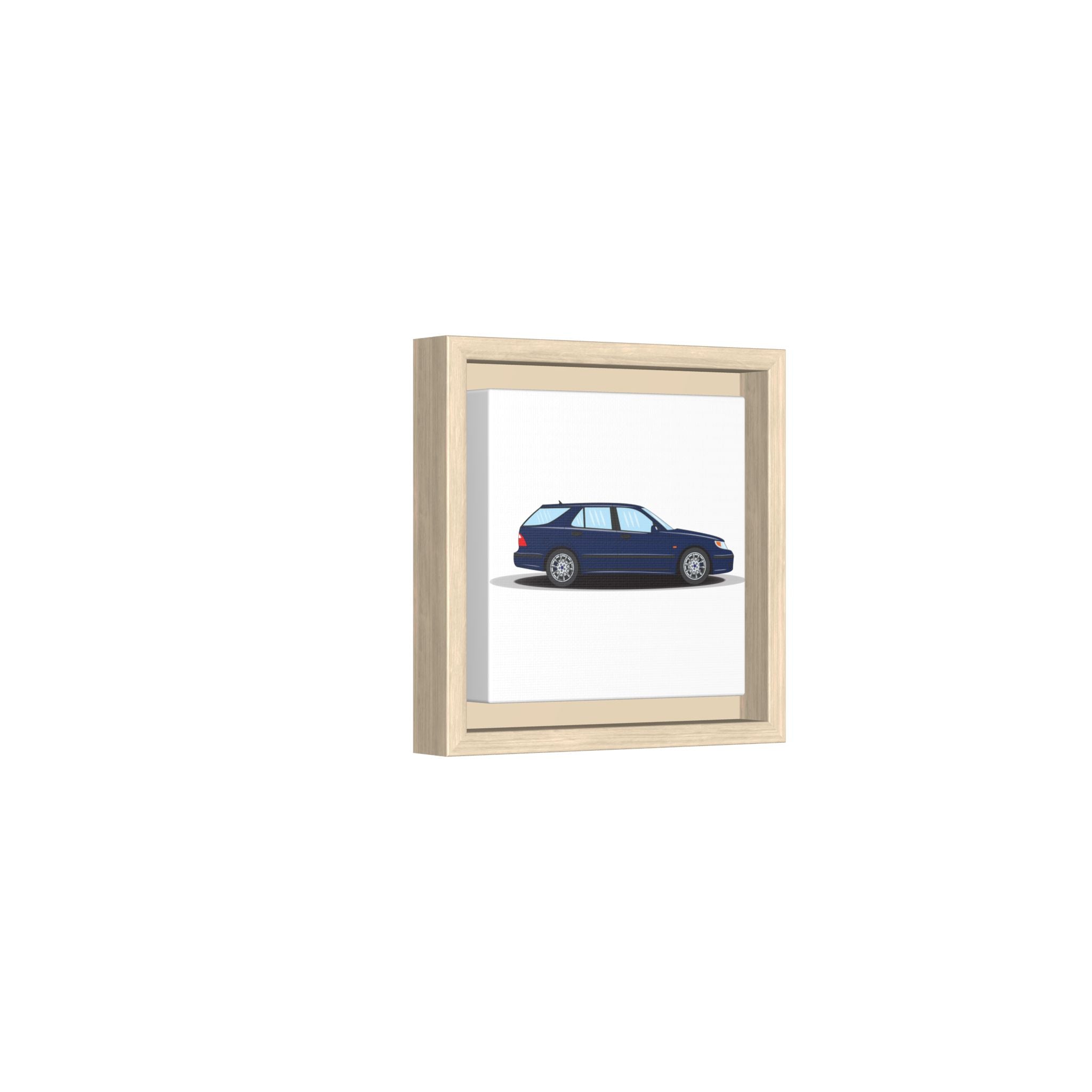 Saab 9-5 OG Aero Wagon Midnight Blue Art Print — Framed Matte Canvas Wall Decor