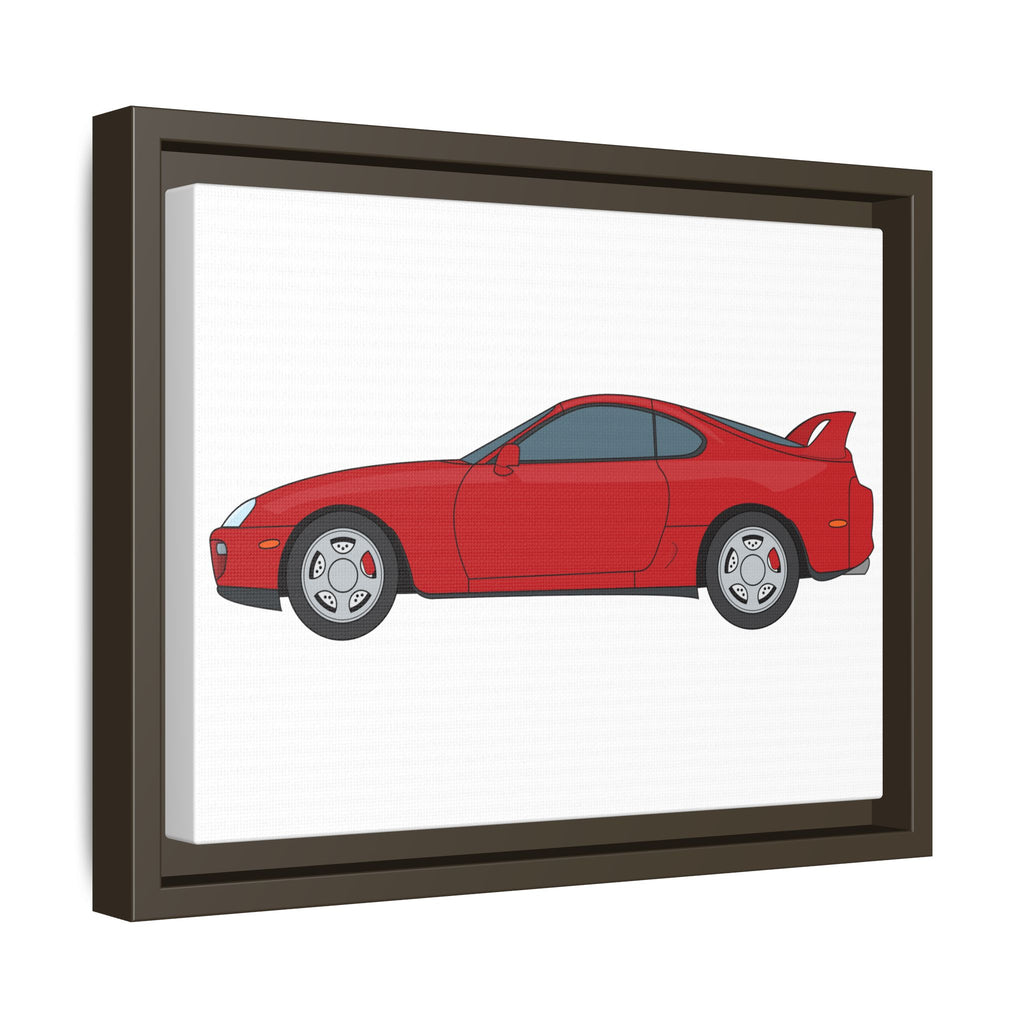 Toyota Supra MK4 Super Red ll Art Print — Framed Matte Canvas Wall Decor
