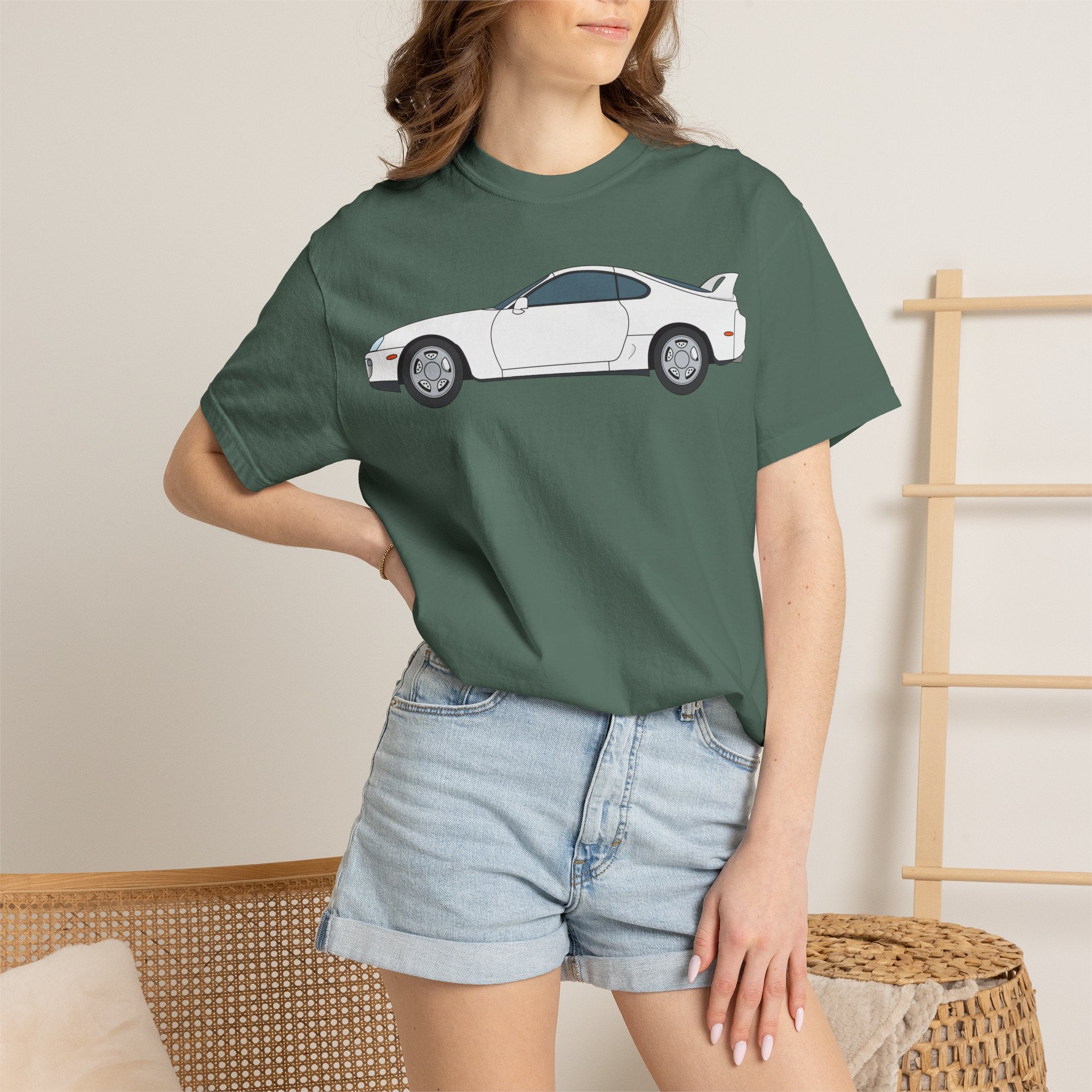 Toyota Supra MK4 Super White ll  — T-Shirt — Retro Car Graphic Tee
