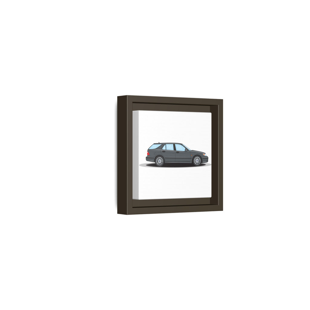 Saab 9-5 OG Aero Steel Grey Art Print — Framed Matte Canvas Wall Decor
