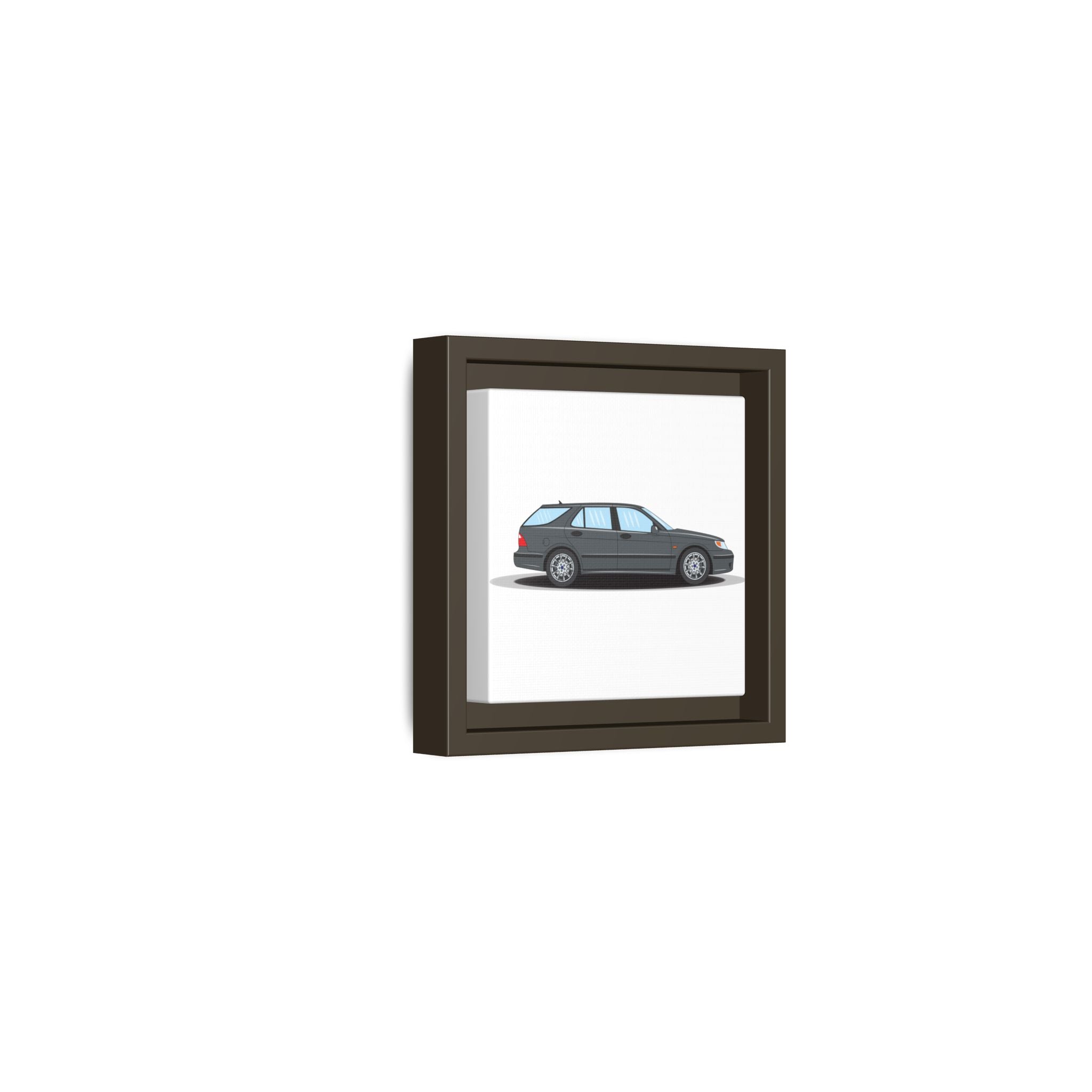 Saab 9-5 OG Aero Steel Grey Art Print — Framed Matte Canvas Wall Decor
