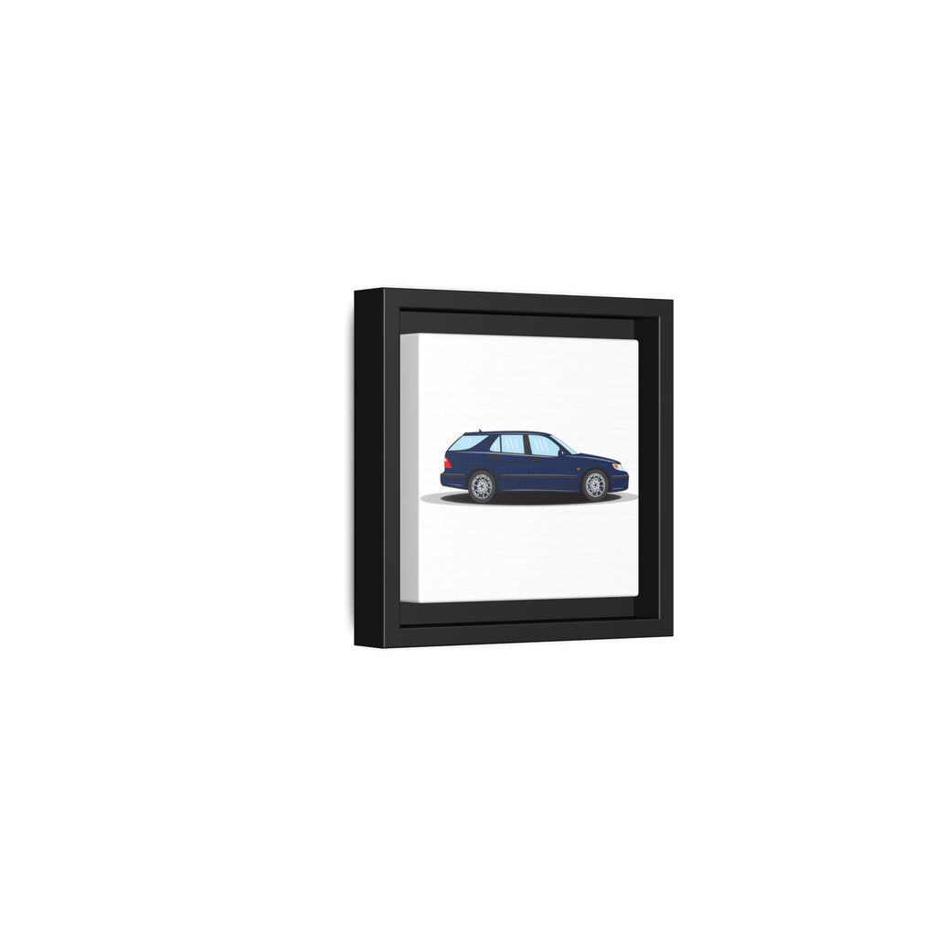 Saab 9-5 OG Aero Wagon Midnight Blue Art Print — Framed Matte Canvas Wall Decor