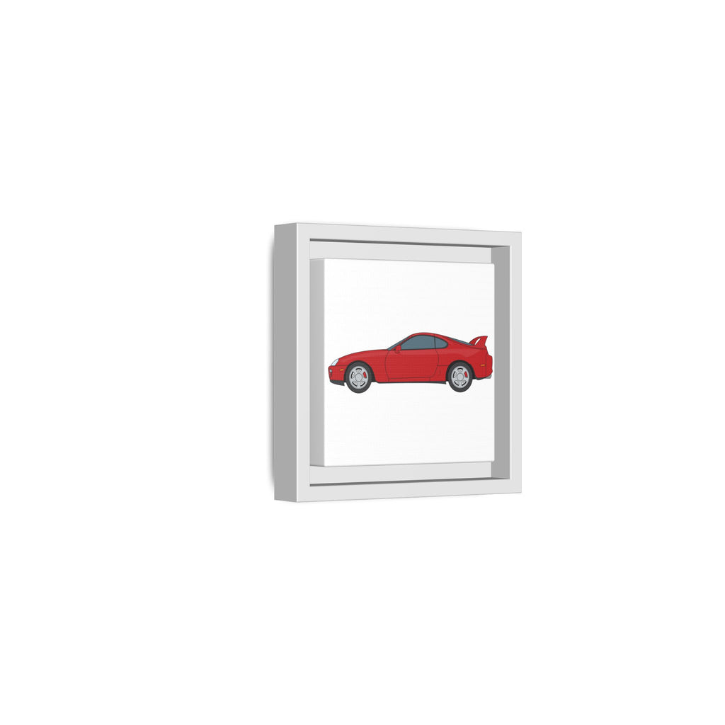 Toyota Supra MK4 Super Red ll Art Print — Framed Matte Canvas Wall Decor