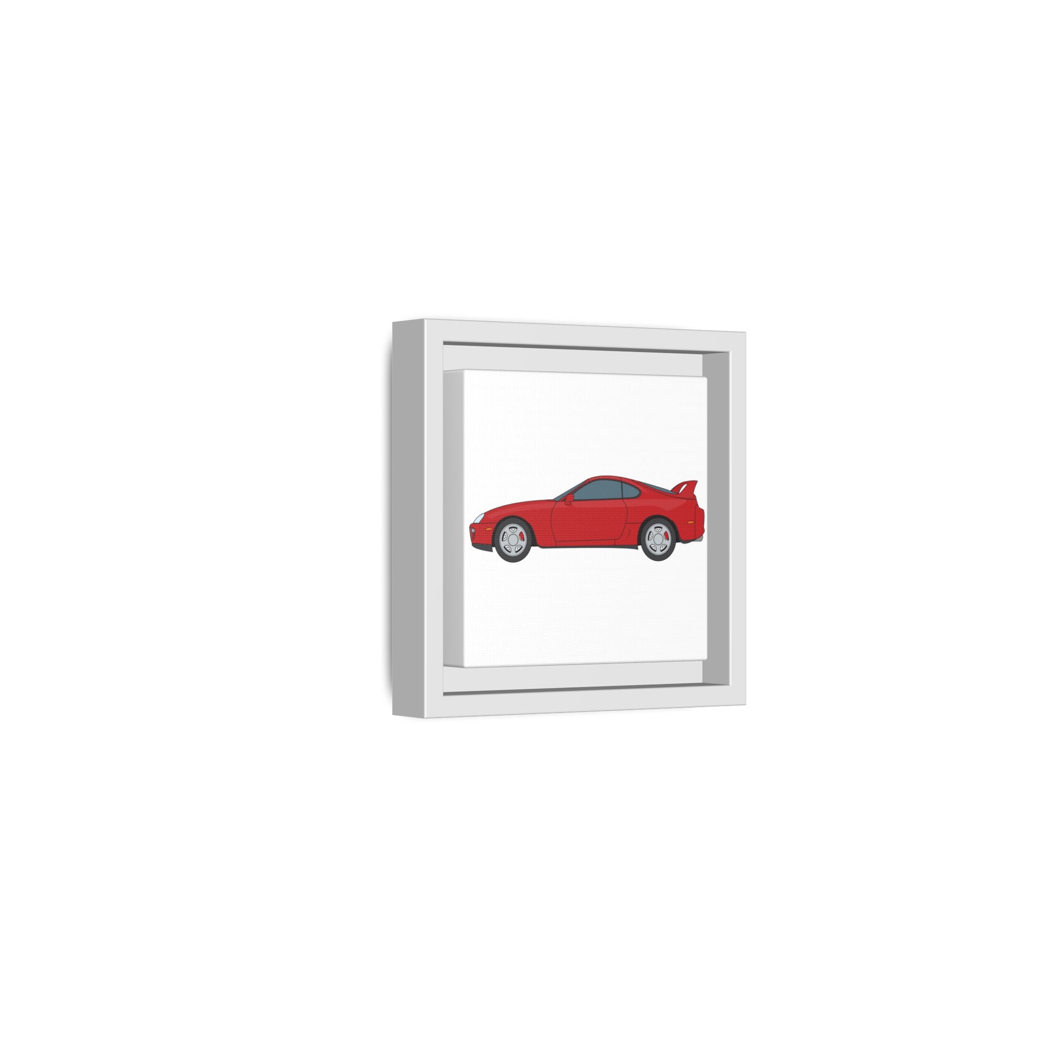 Toyota Supra MK4 Super Red ll Art Print — Framed Matte Canvas Wall Decor