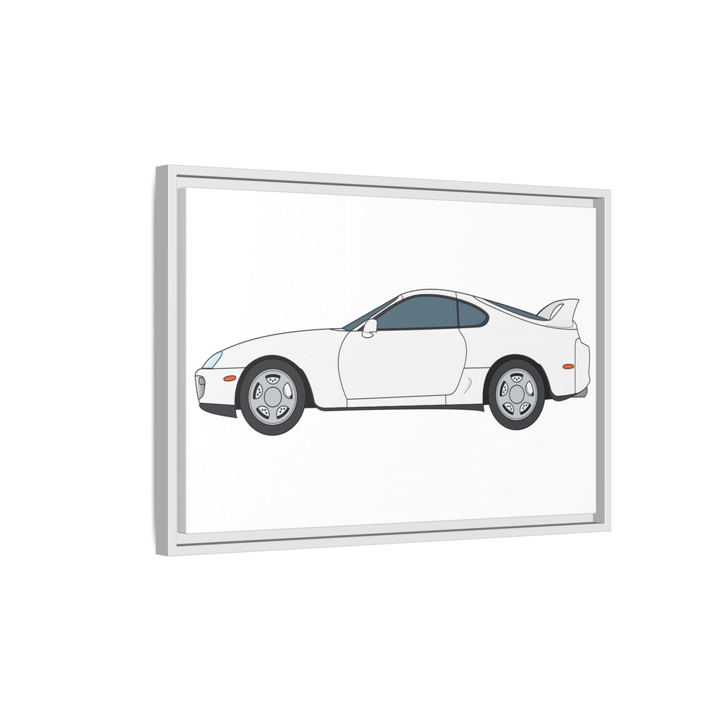 Toyota Supra MK4 Super White ll Art Print — Framed Matte Canvas Wall Decor