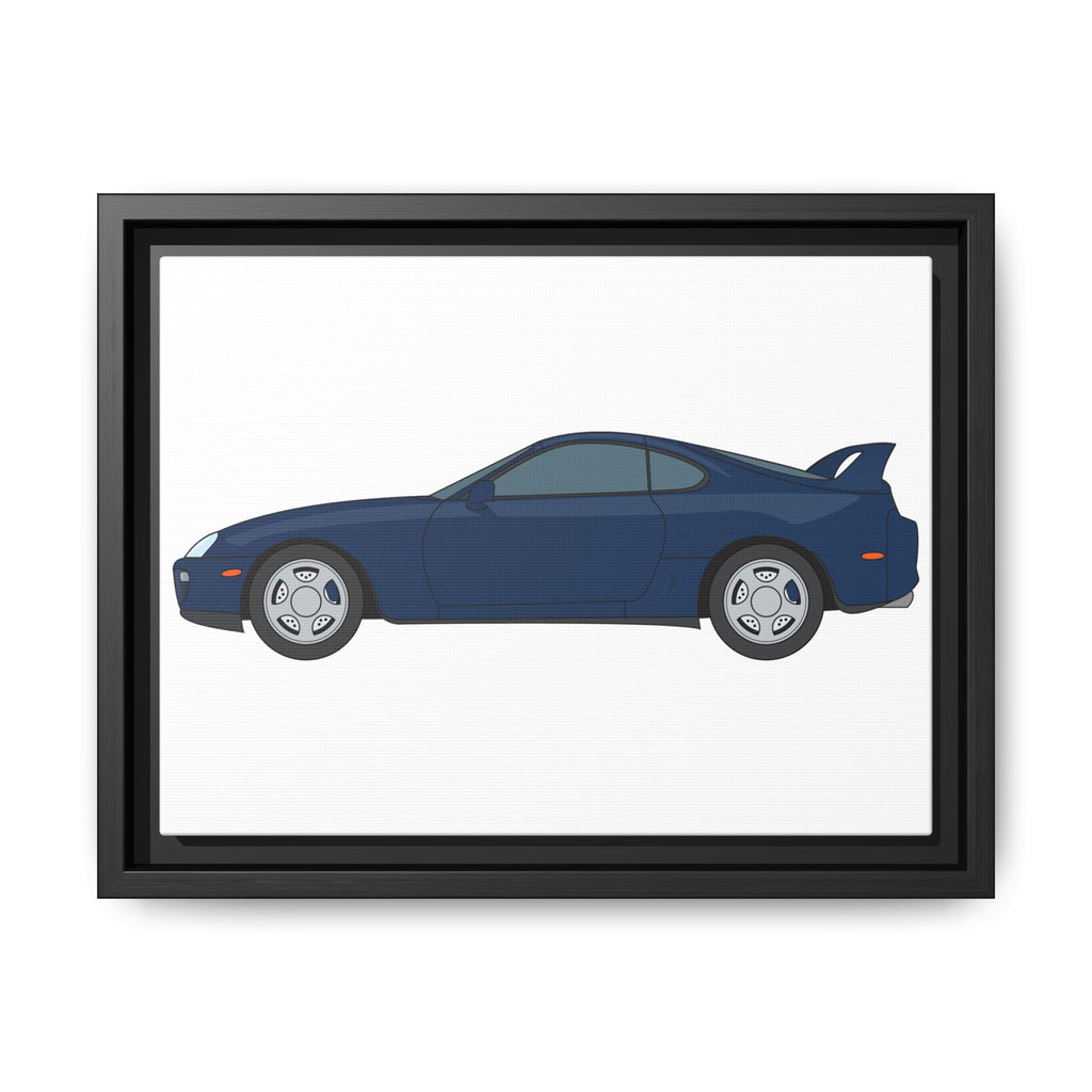 Toyota Supra MK4 Royal Sapphire Art Print — Framed Matte Canvas Wall Decor