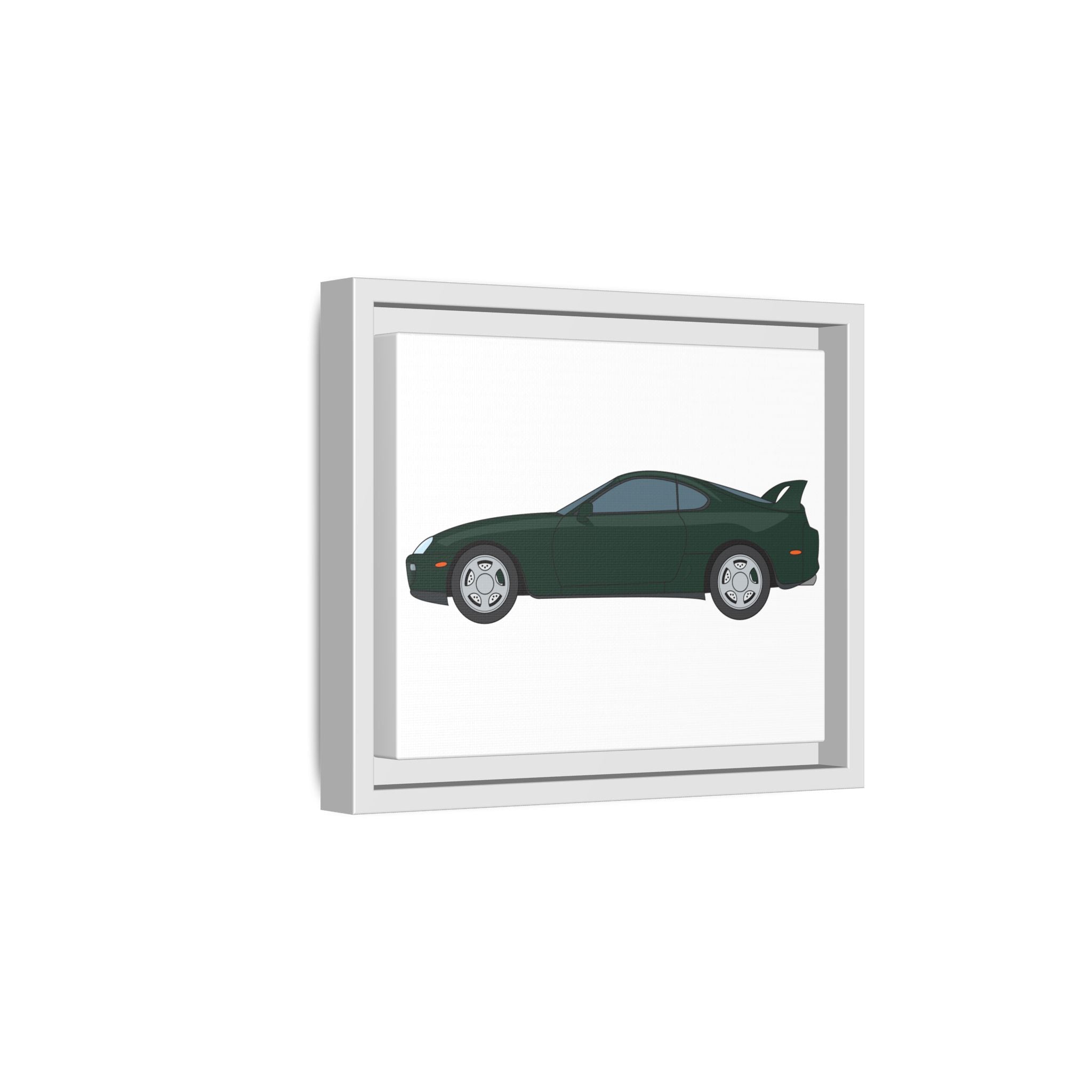 Toyota Supra MK4 Dark Green Mica Art Print — Framed Matte Canvas Wall Decor