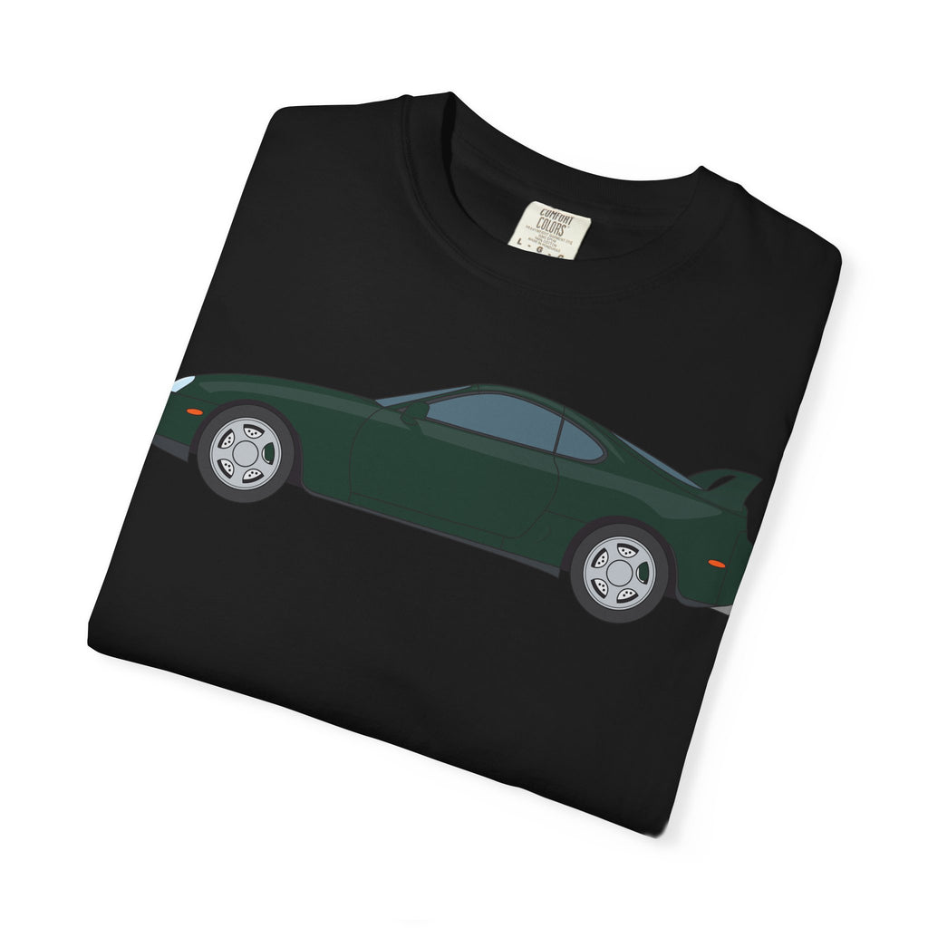 Toyota Supra MK4 Dark Green Mica  — T-Shirt — Retro Car Graphic Tee