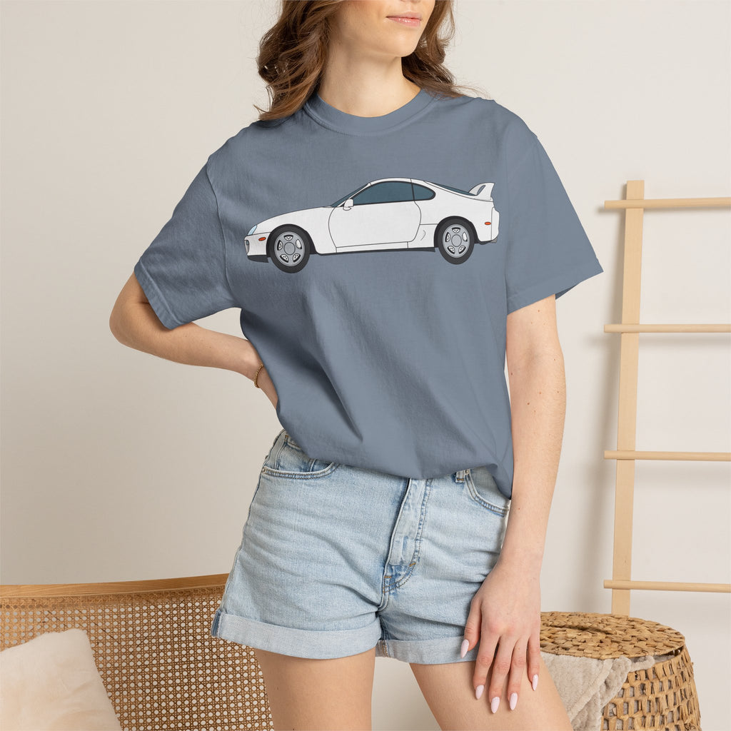 Toyota Supra MK4 Super White ll  — T-Shirt — Retro Car Graphic Tee