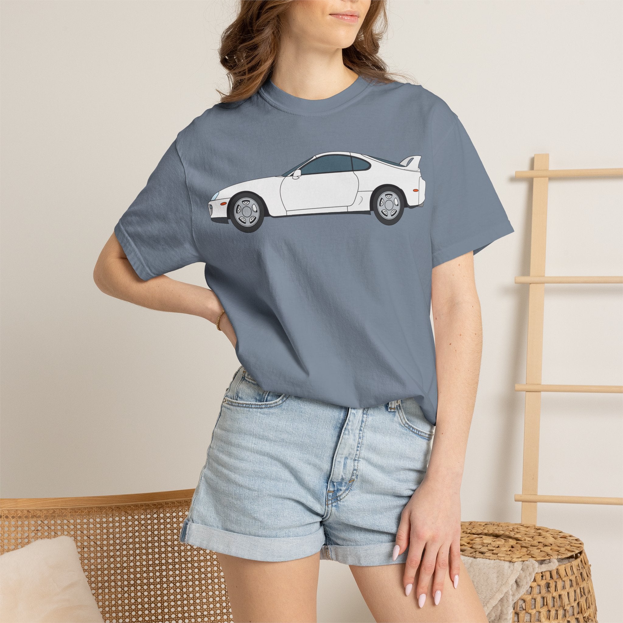 Toyota Supra MK4 Super White ll  — T-Shirt — Retro Car Graphic Tee