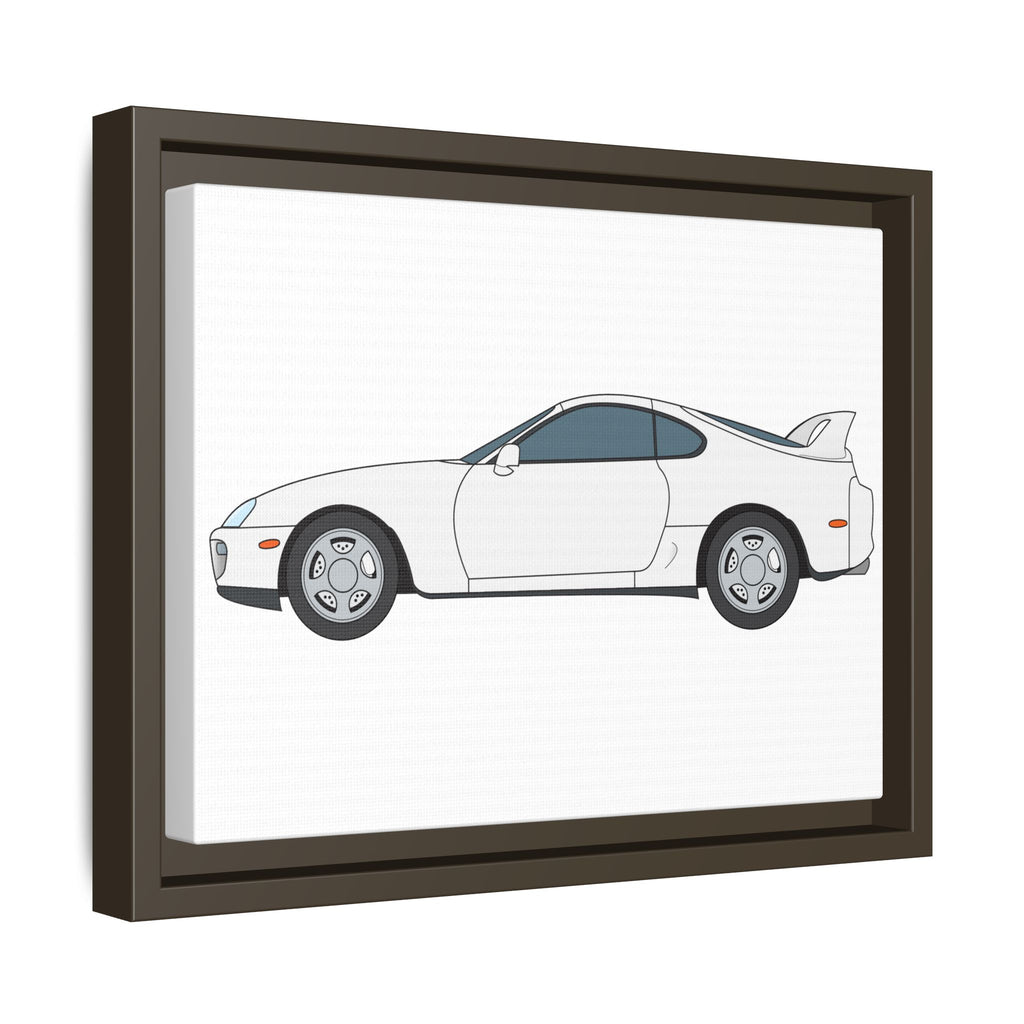 Toyota Supra MK4 Super White ll Art Print — Framed Matte Canvas Wall Decor
