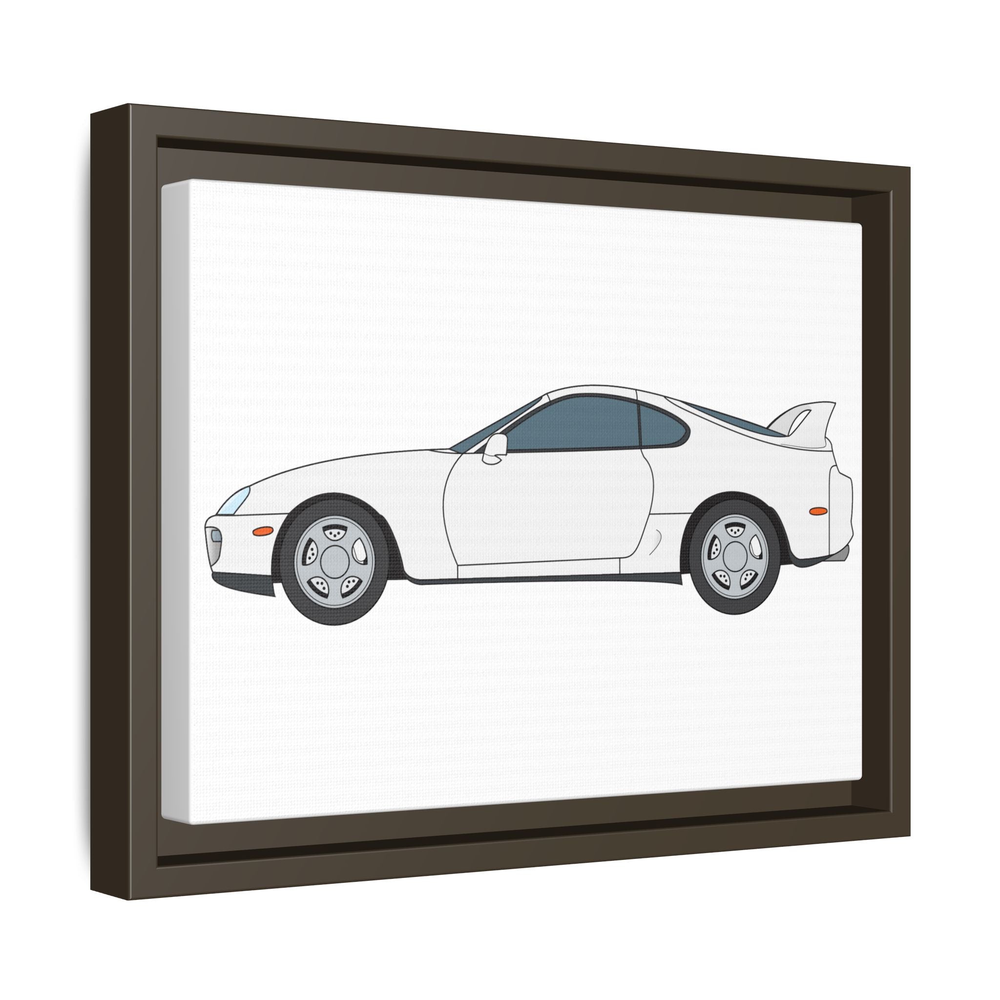 Toyota Supra MK4 Super White ll Art Print — Framed Matte Canvas Wall Decor