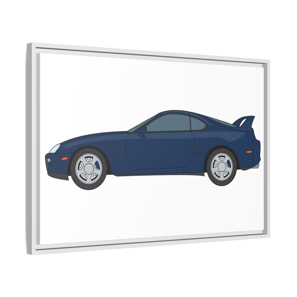 Toyota Supra MK4 Royal Sapphire Art Print — Framed Matte Canvas Wall Decor
