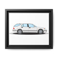 Saab 9-5 OG Aero Wagon Artic White Art Print — Framed Matte Canvas Wall Decor