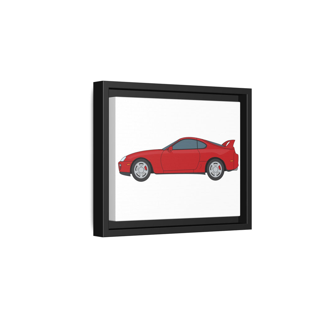 Toyota Supra MK4 Super Red ll Art Print — Framed Matte Canvas Wall Decor